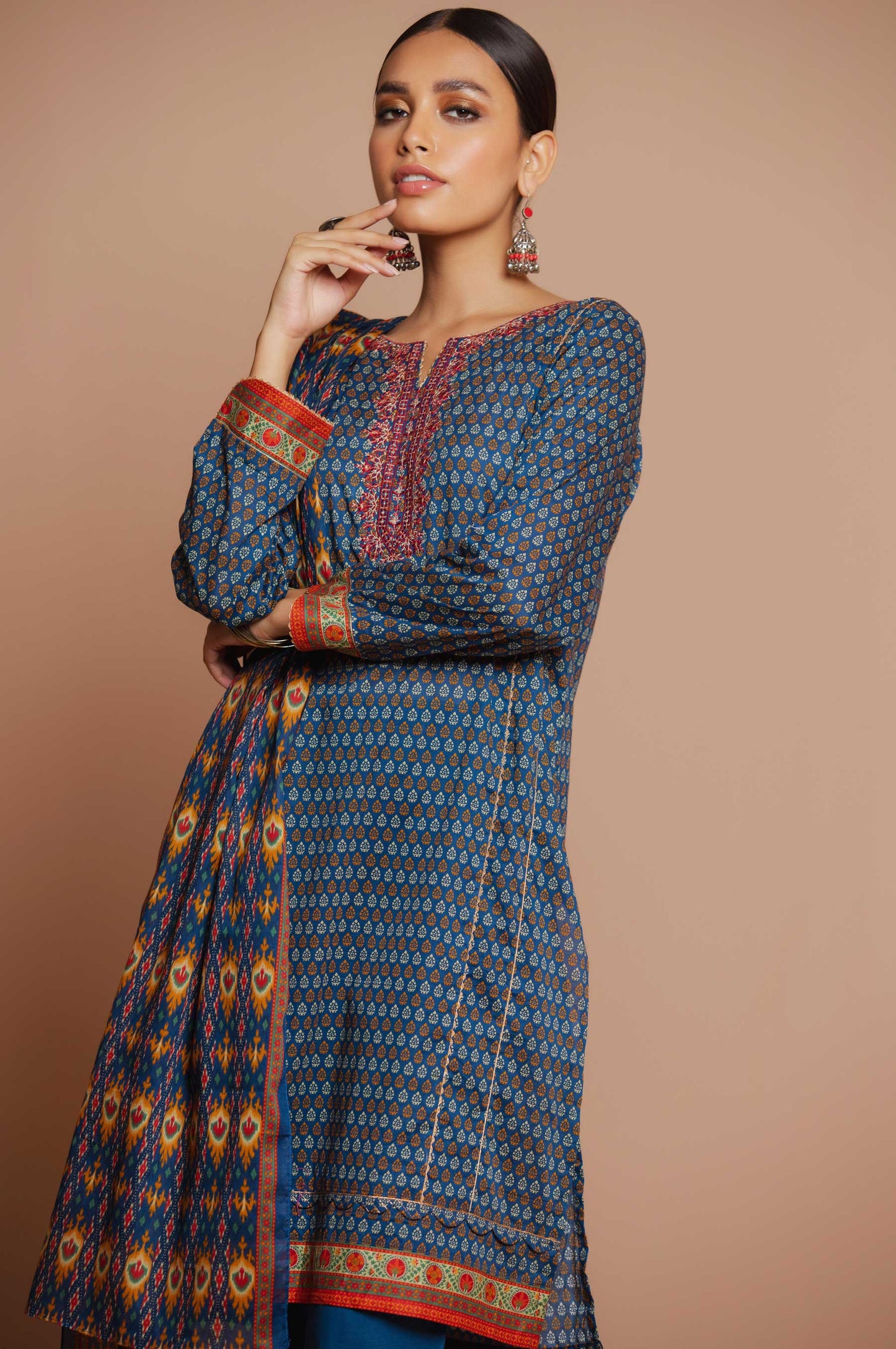 Stitched 3 Piece Embroidered Lawn Suit