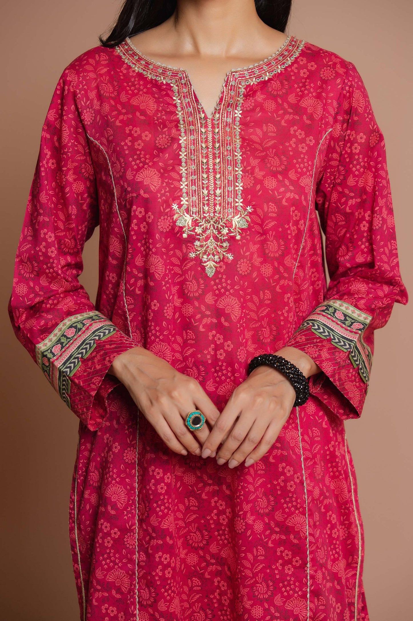 Stitched 3 Piece Embroidered Doria Lawn with Voile Slub Suit