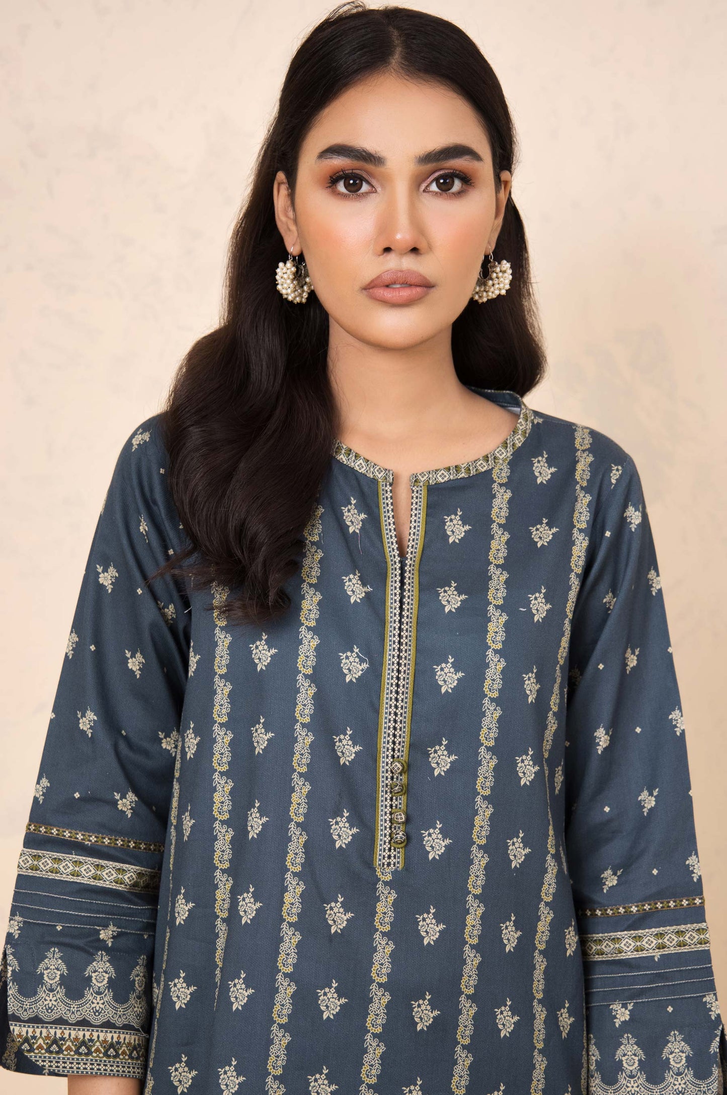 Stitched 3 Piece Printed Cottel Suit