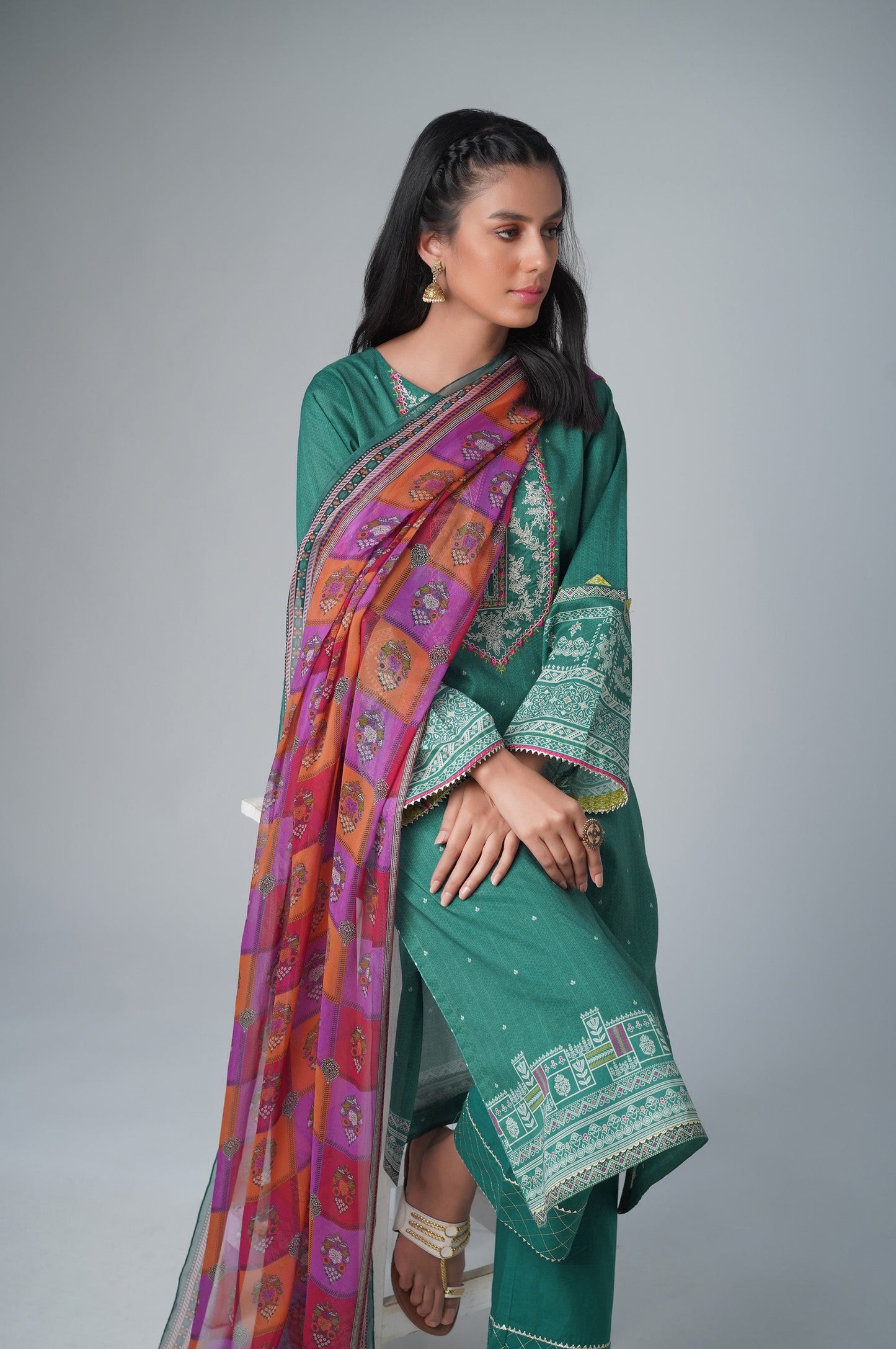 Stitched 3 Piece Printed Lawn