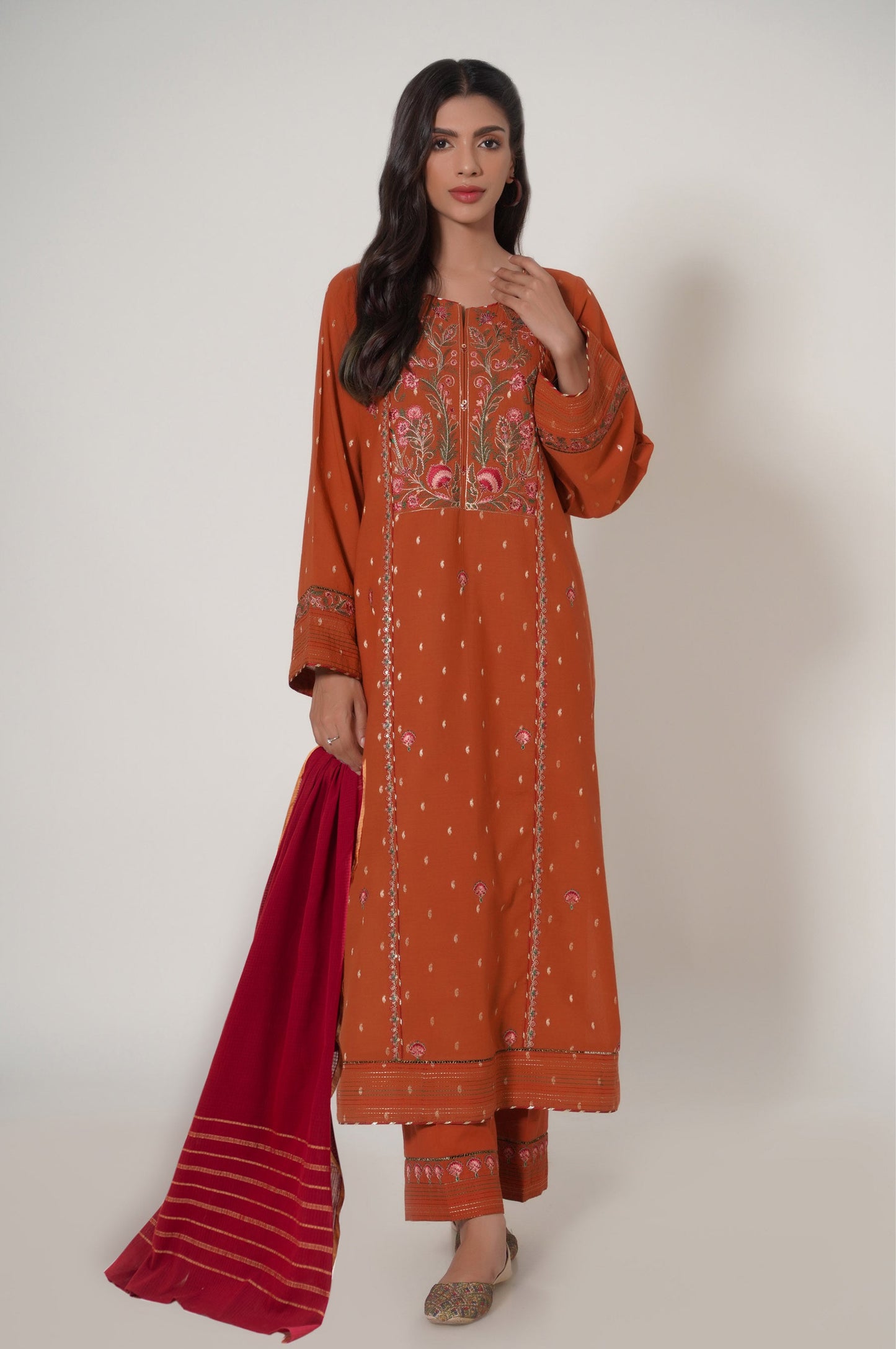 Stitched 3 Piece Embroidered Mysuri Suit