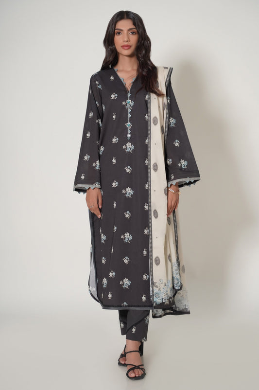 Unstitched 3 Piece Printed Cambric Suit