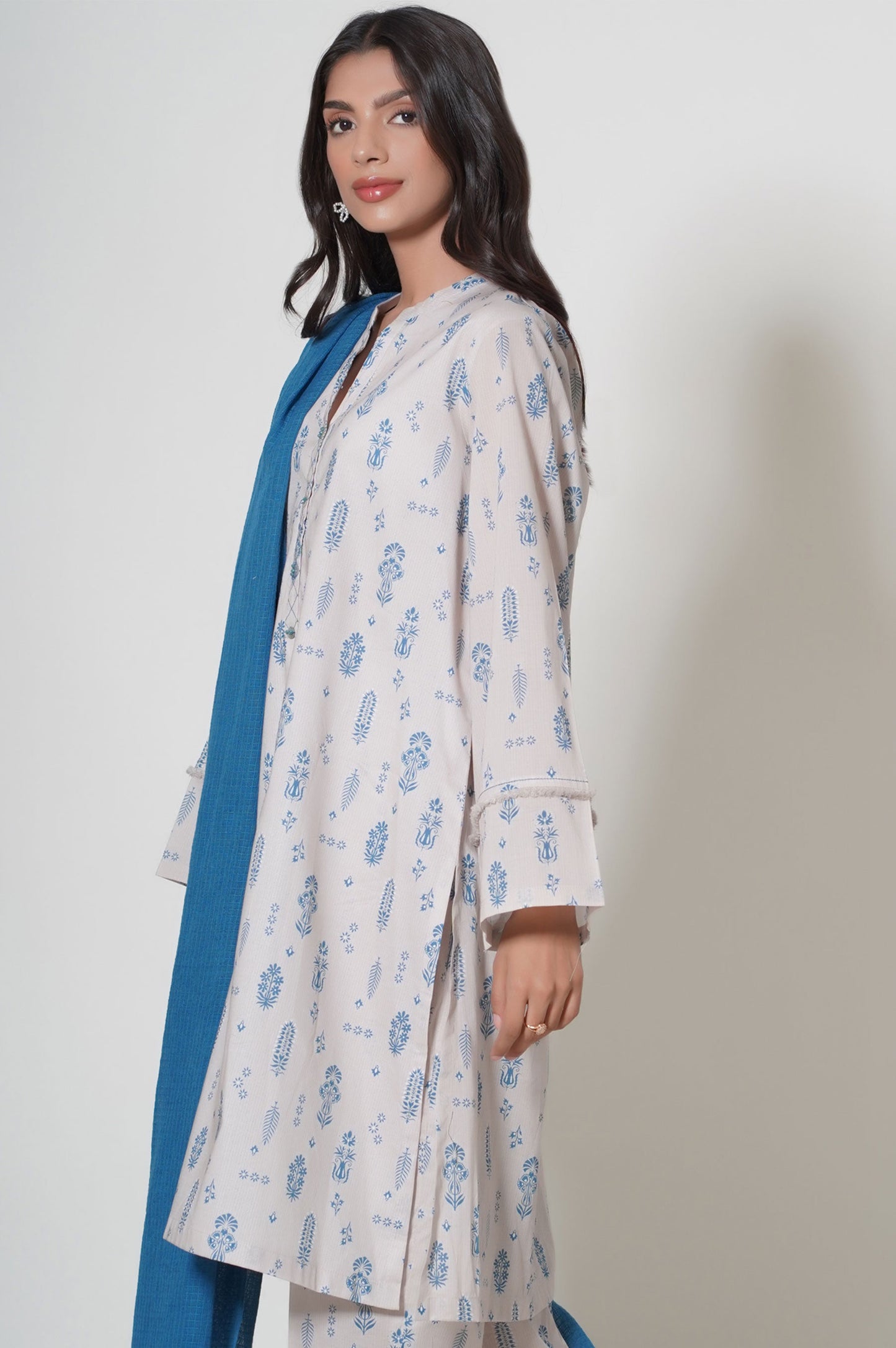 Stitched 3 Piece Printed Cambric Suit