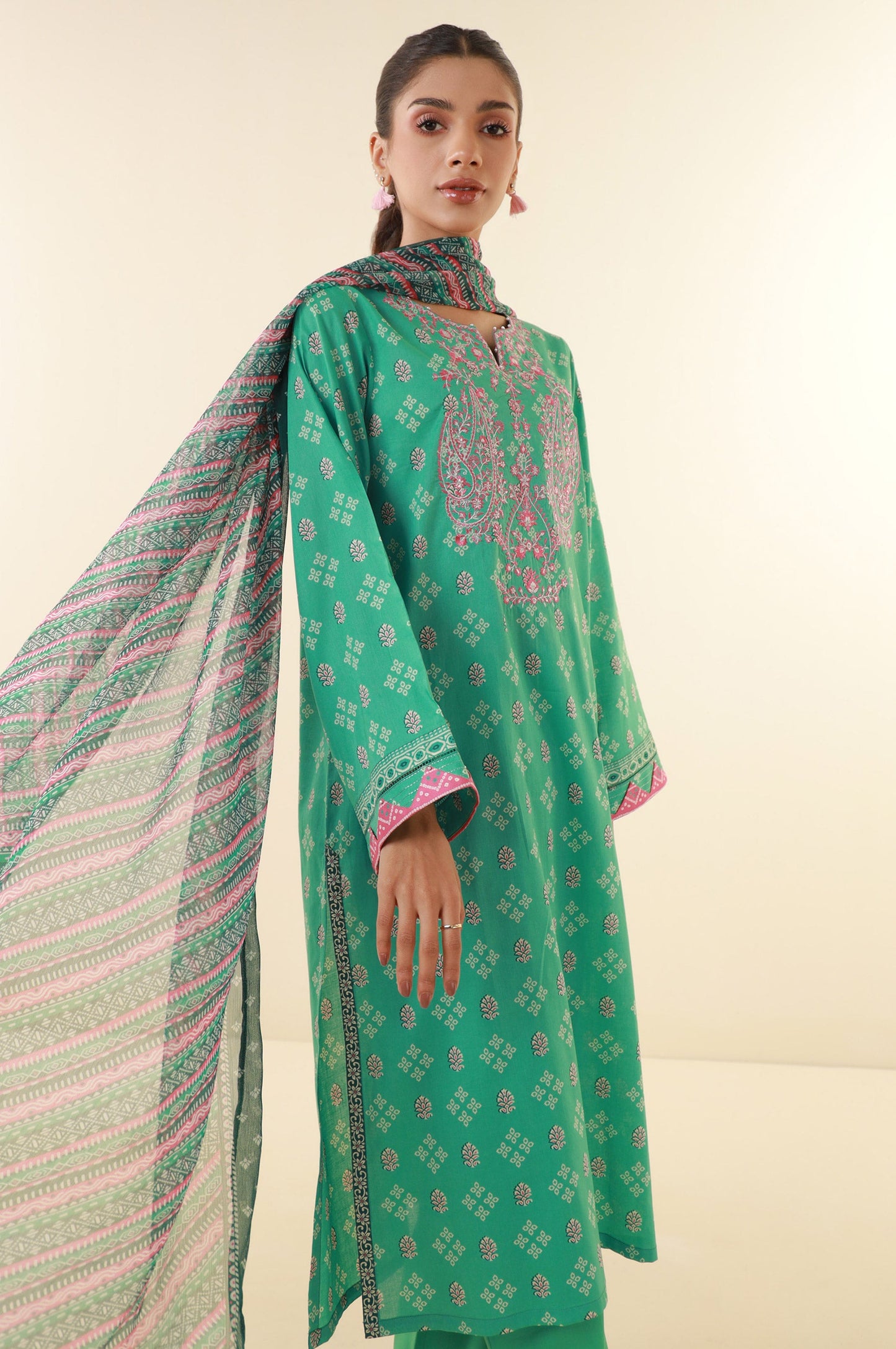 Stitched 3 Piece Printed Lawn Suit