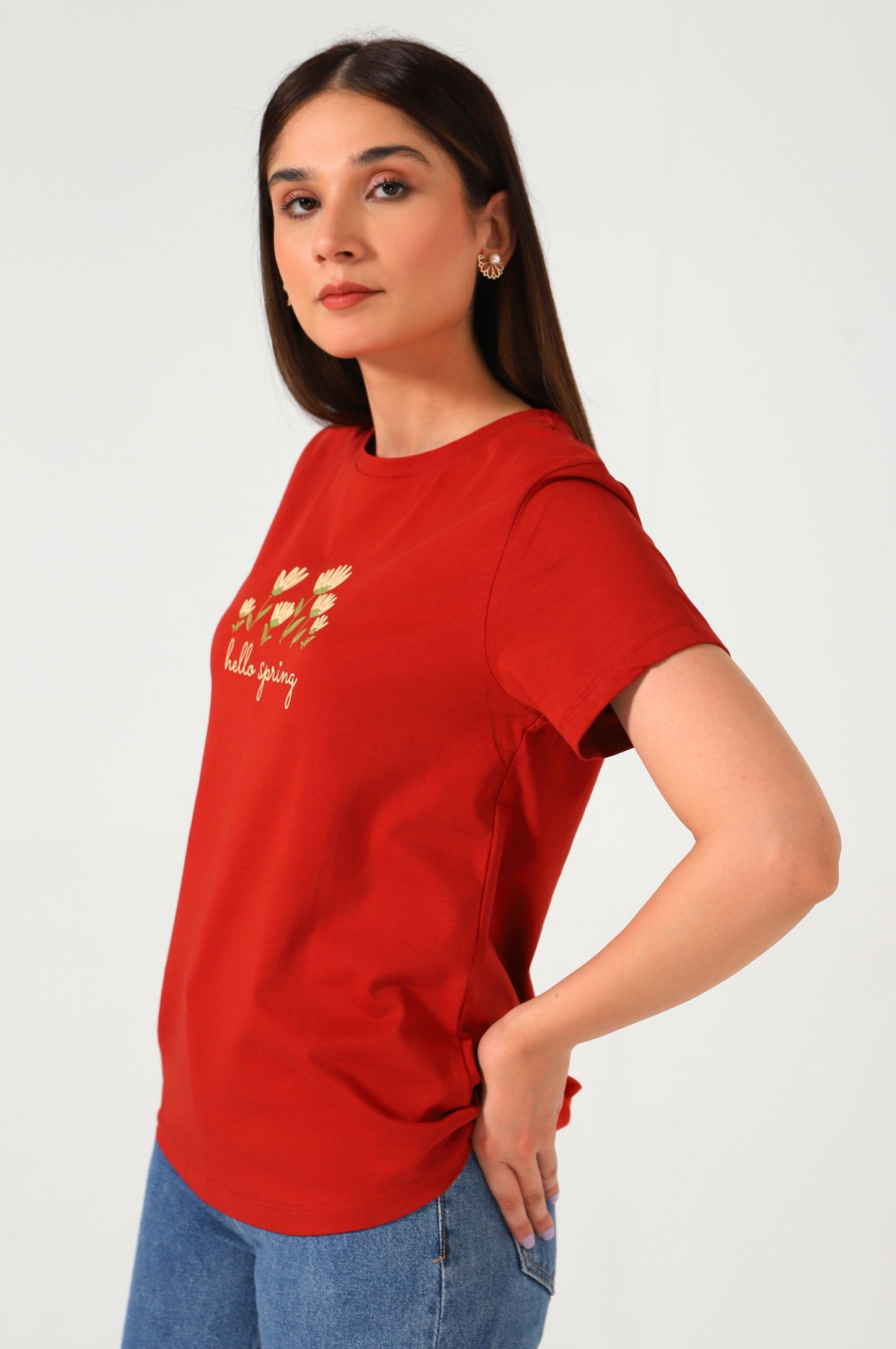 Crew Neck Half Sleeves Tee