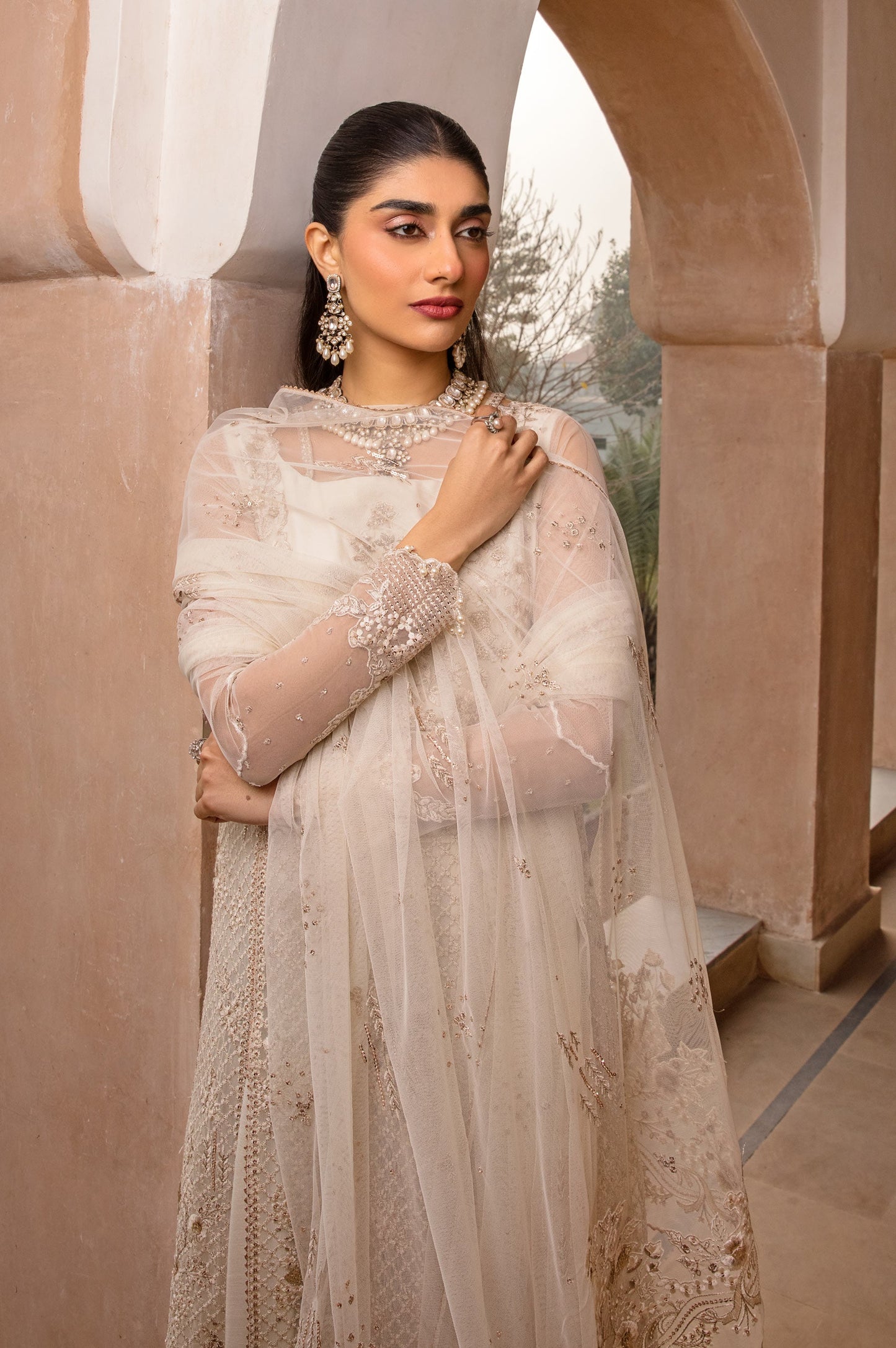 3 Piece Embroidered Net Suit
