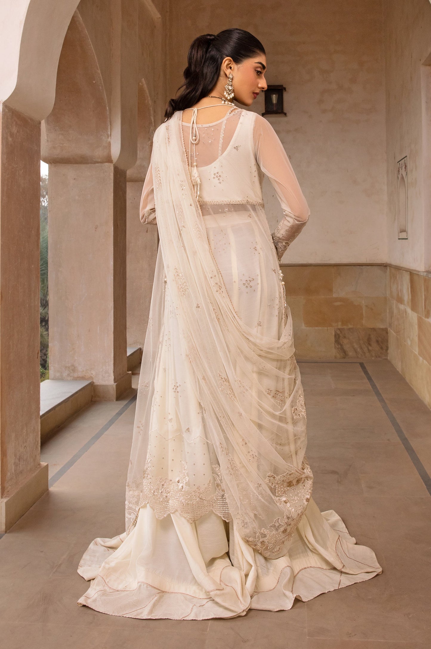 3 Piece Embroidered Net Suit