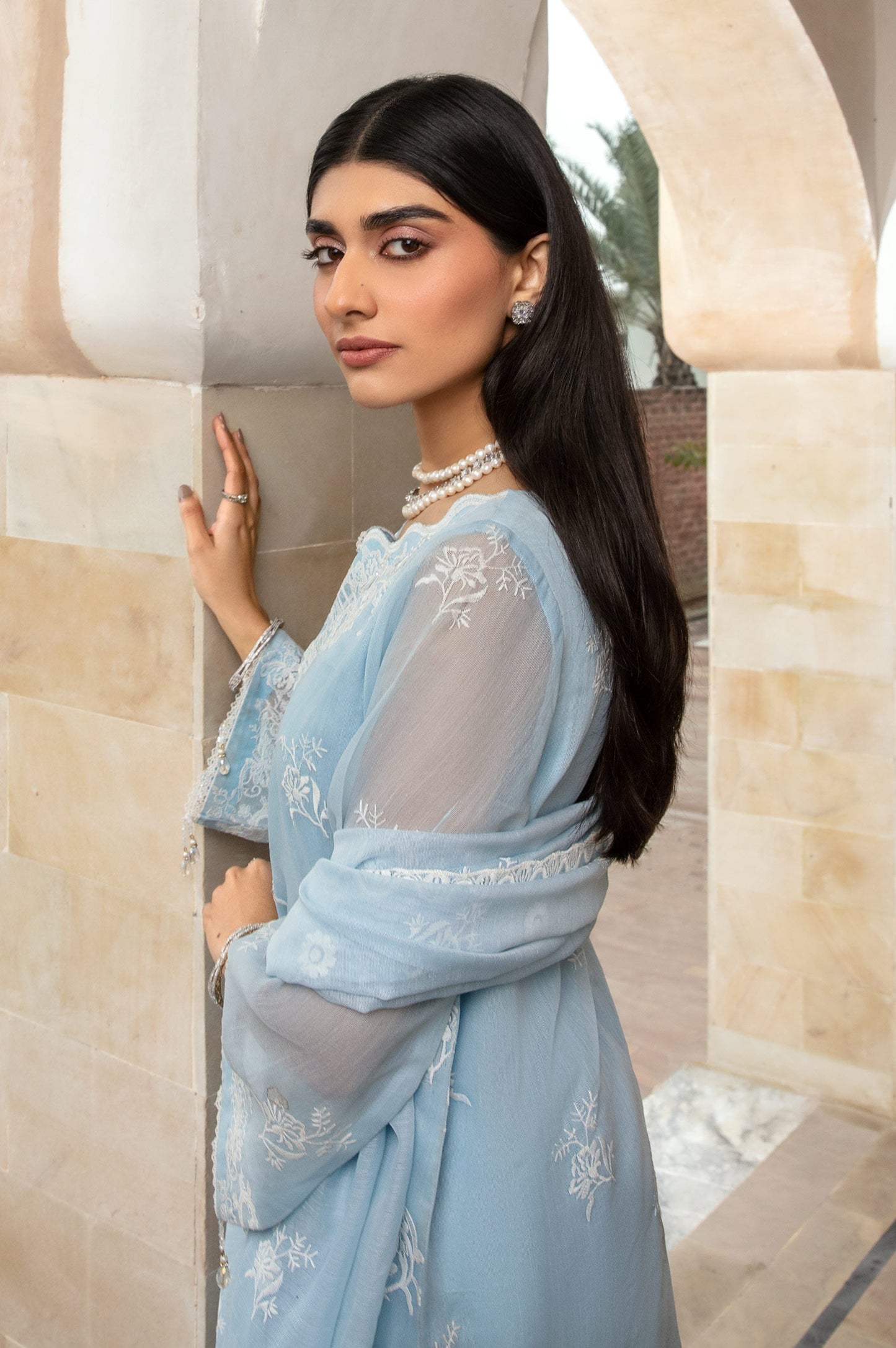 3 Piece Embroidered Manar Suit