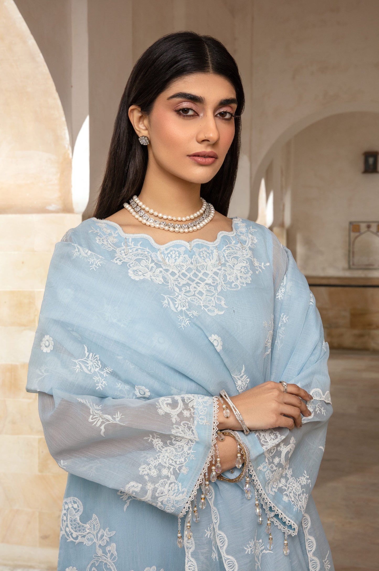 3 Piece Embroidered Manar Suit