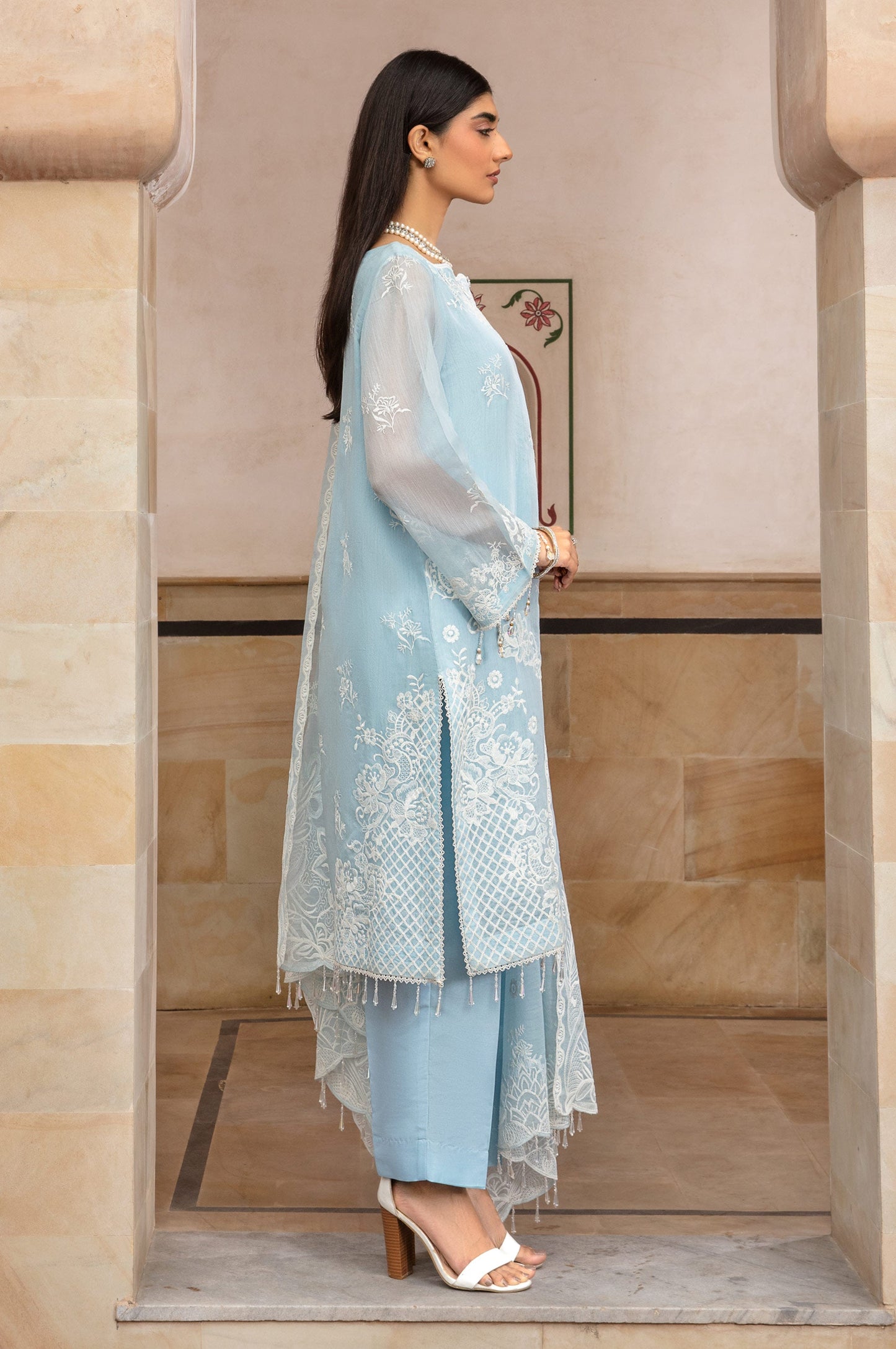 3 Piece Embroidered Manar Suit
