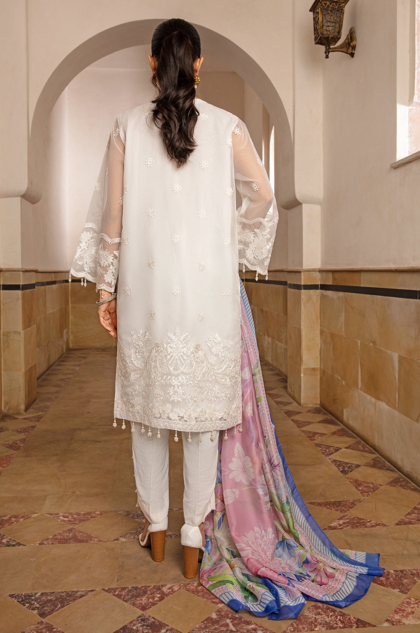 3 Piece Embroidered Organza Suit