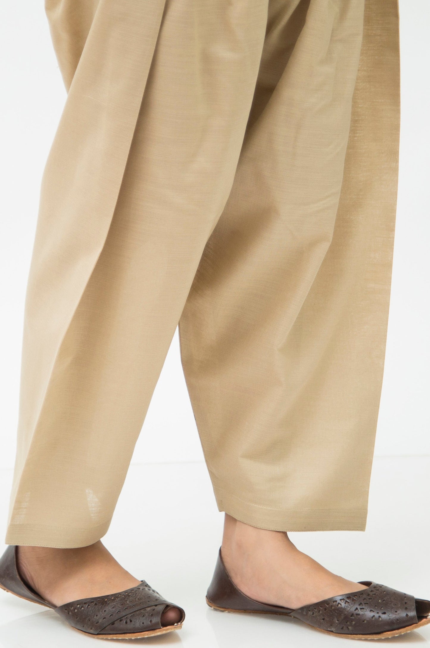 Basic Plain Khaddar Shalwar -Beige