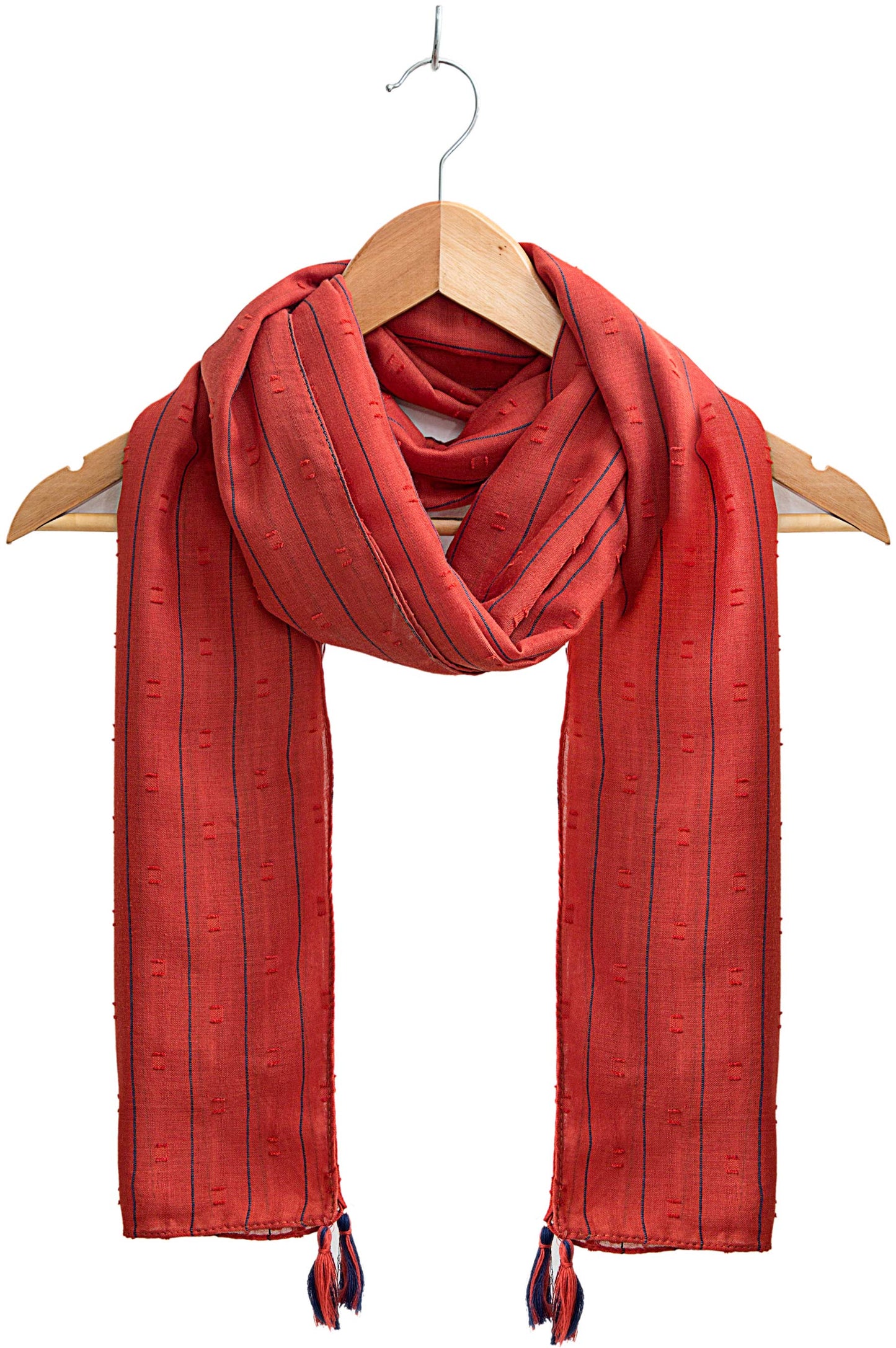 Striped Tassel Scarf