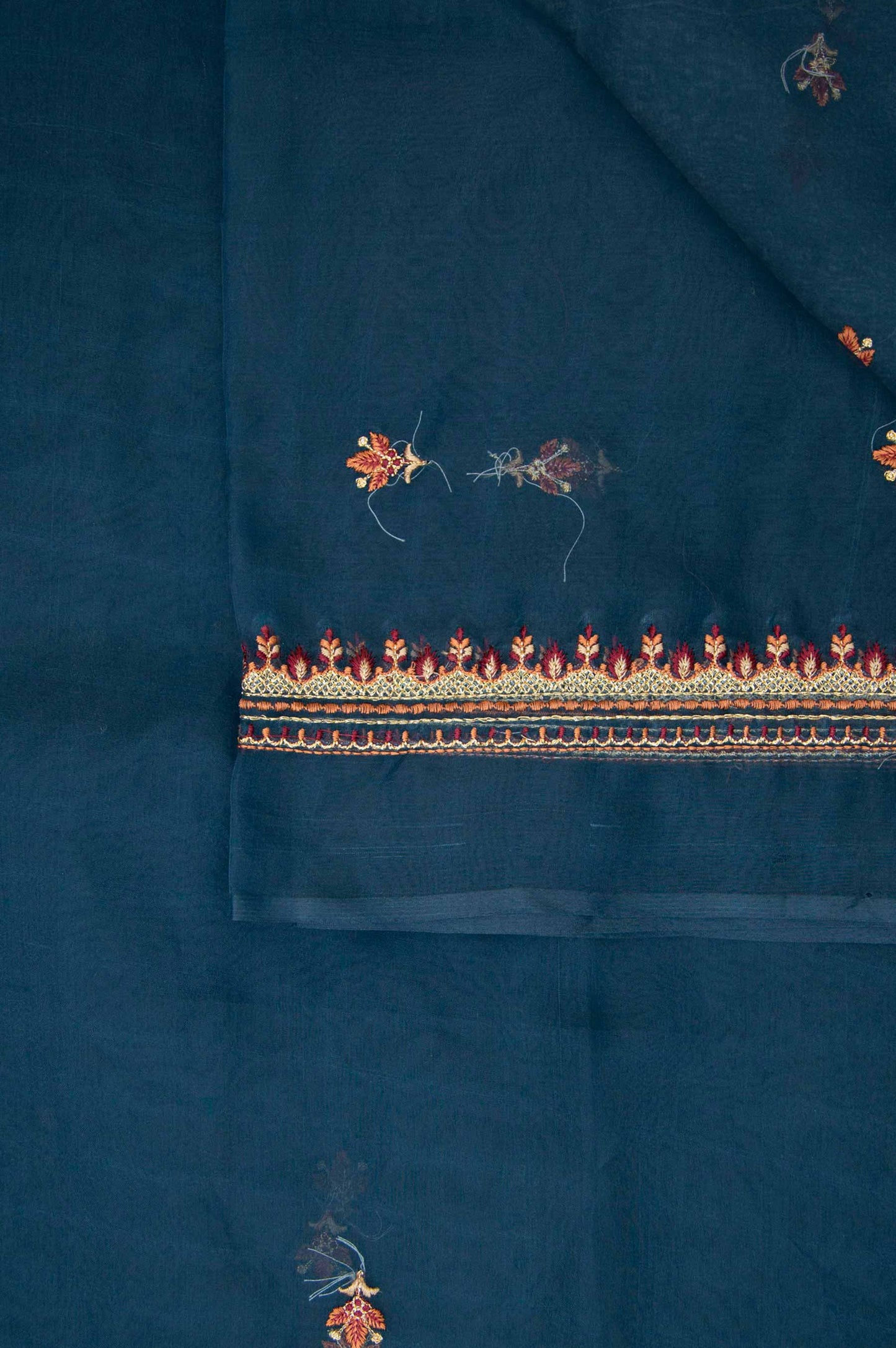 Printed Organza Dupatta - Blue