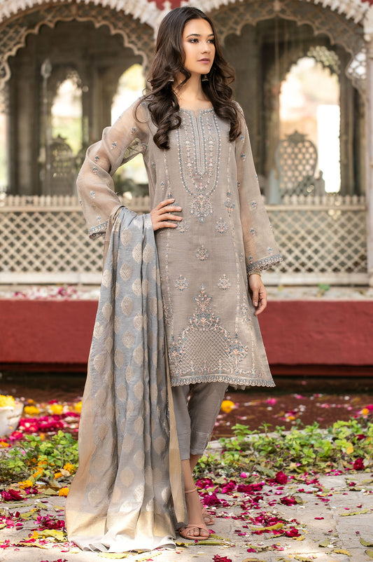 3 Piece Unstitched Suit-Fabric: Mysori Net