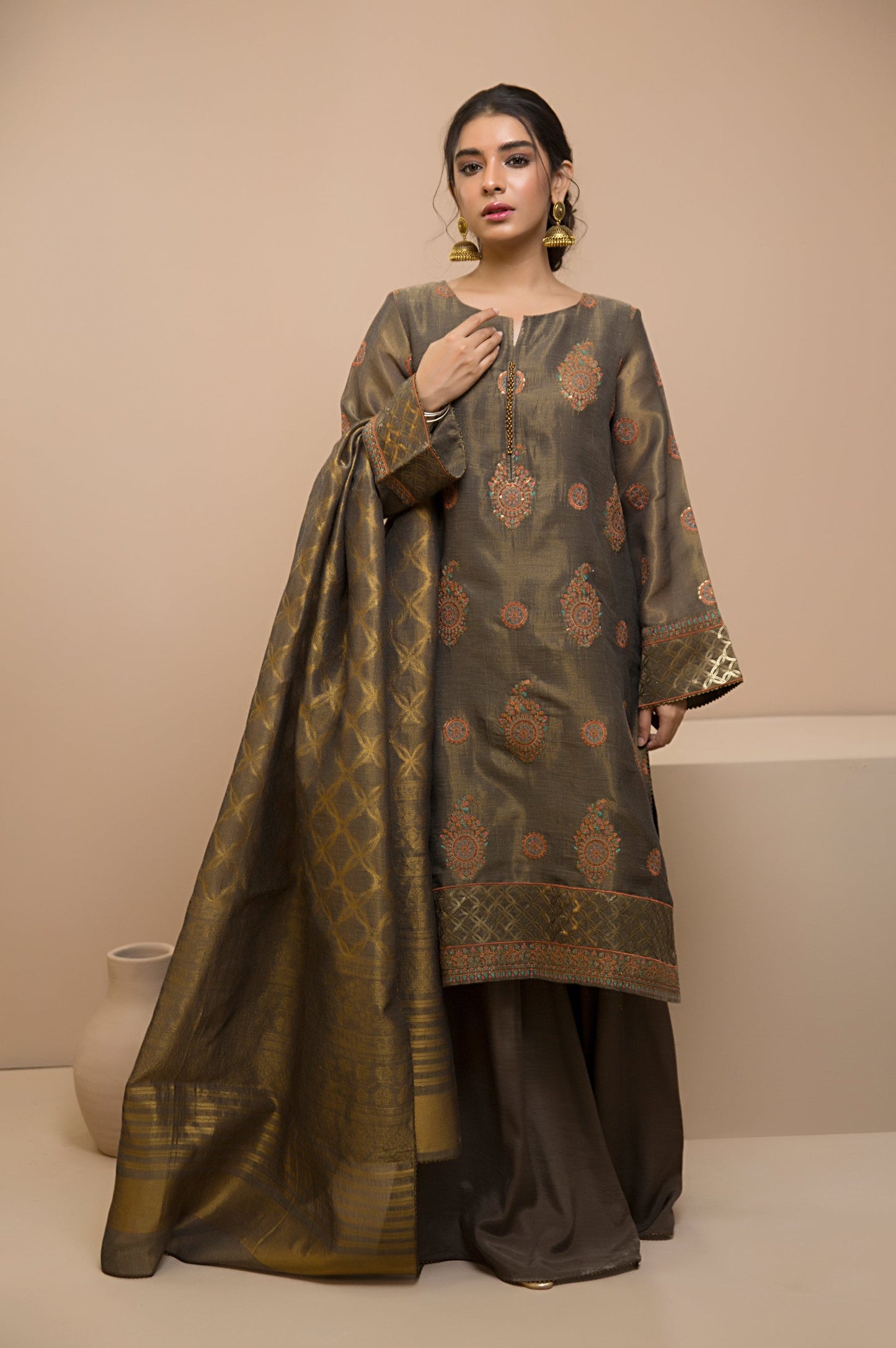 3 Piece Unstitched Maysori Suit with Jacquard Dupatta