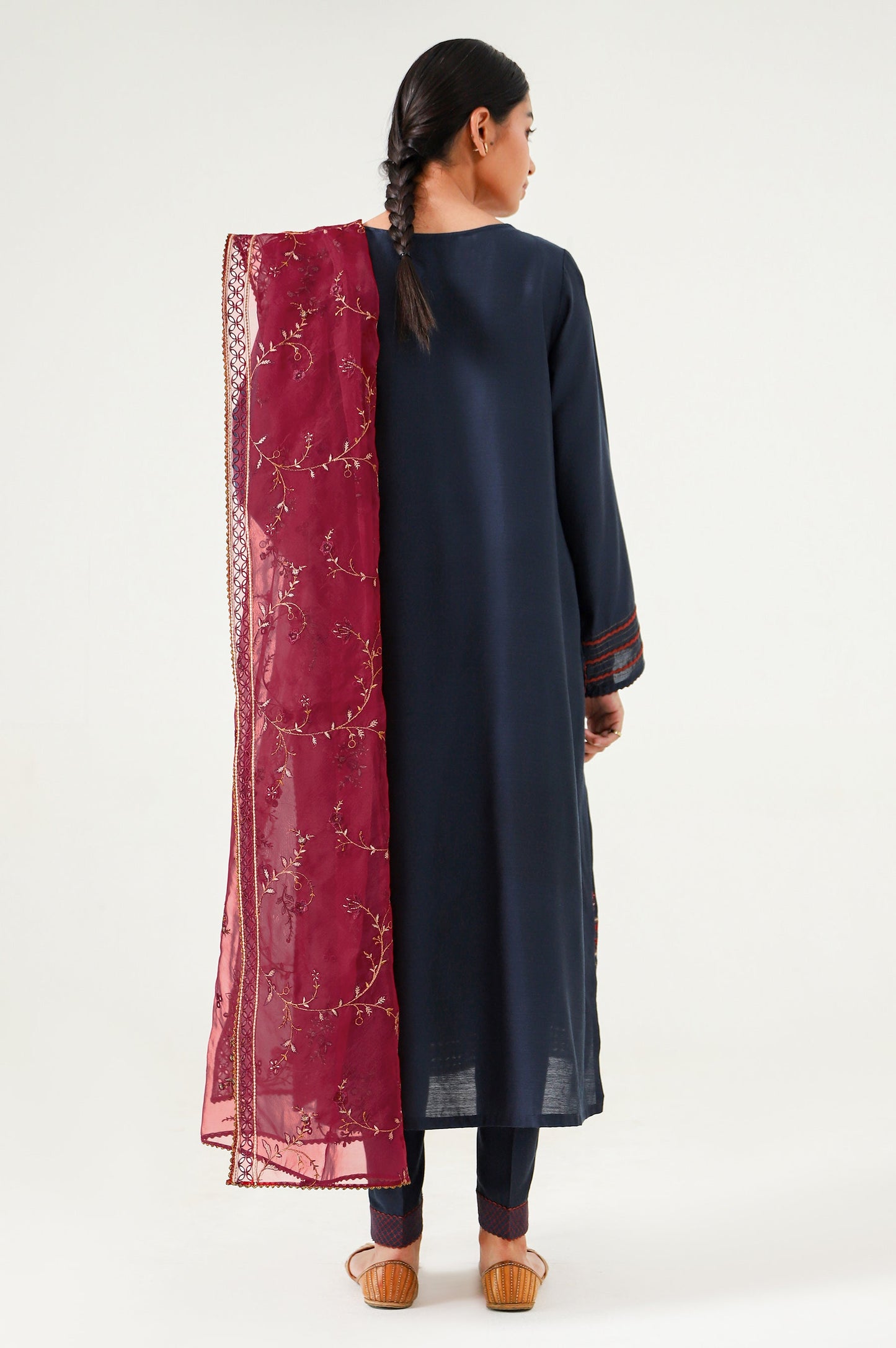 3 piece Unstitched Embroidered Cotton silk Suit