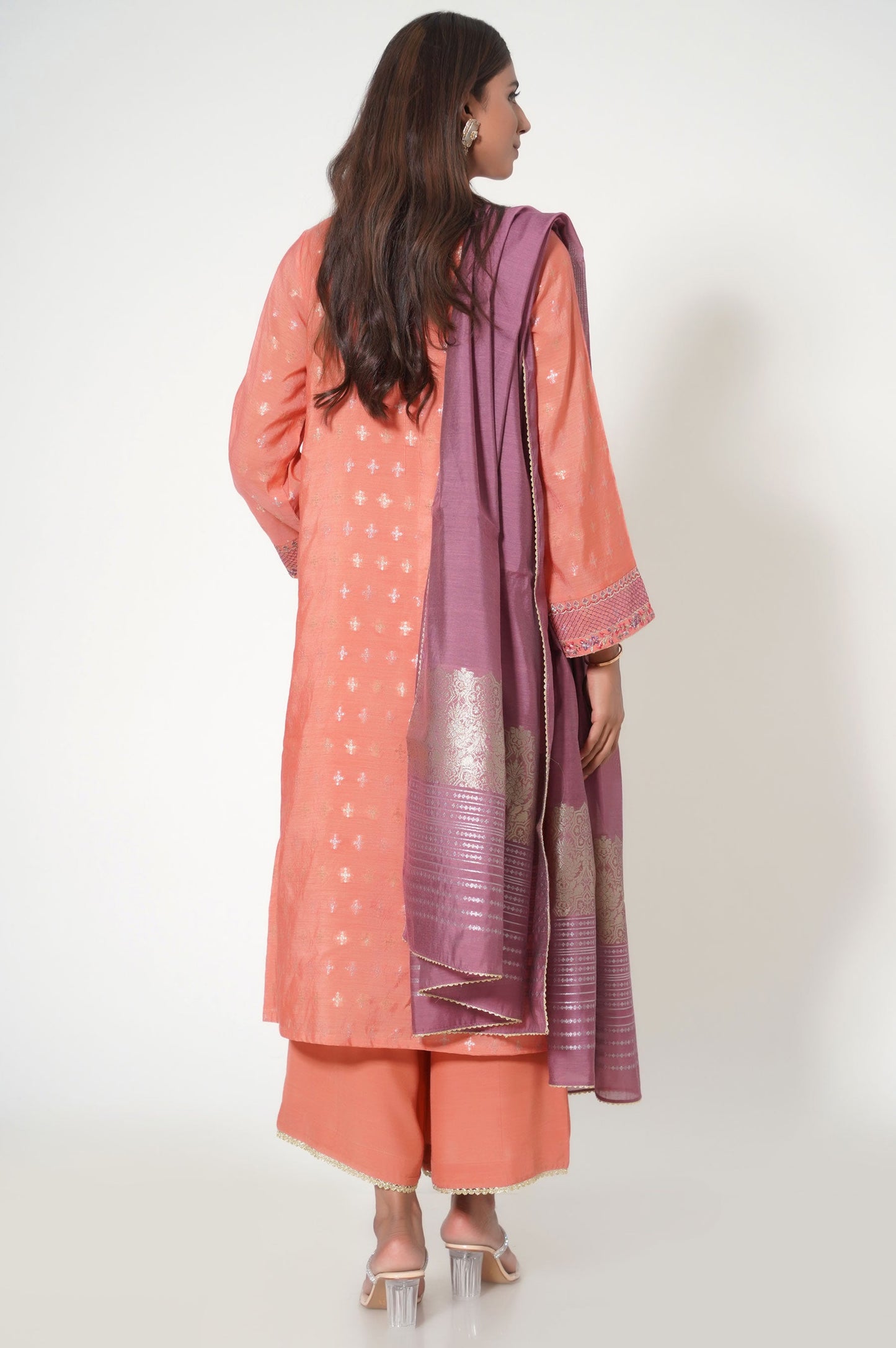 3 Piece Unstitched Embroidered Zari Jacquard Suit