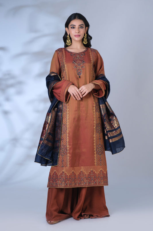 Unstitched 3 Piece Embroidered Mysuri Suit