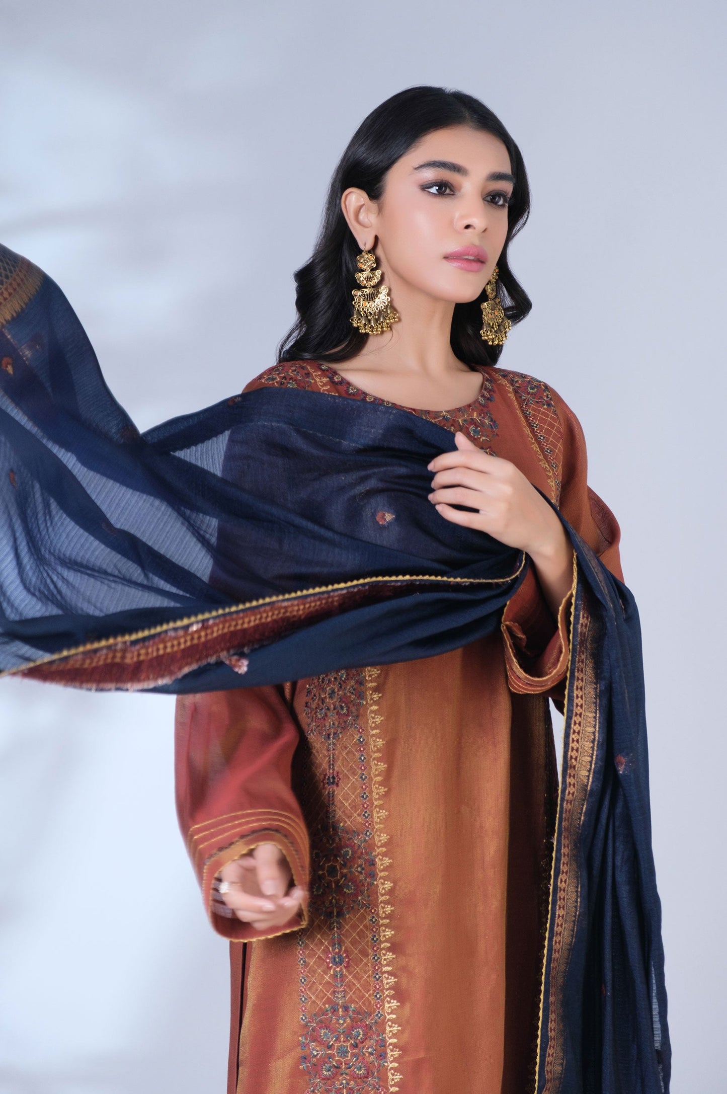 Unstitched 3 Piece Embroidered Mysuri Suit