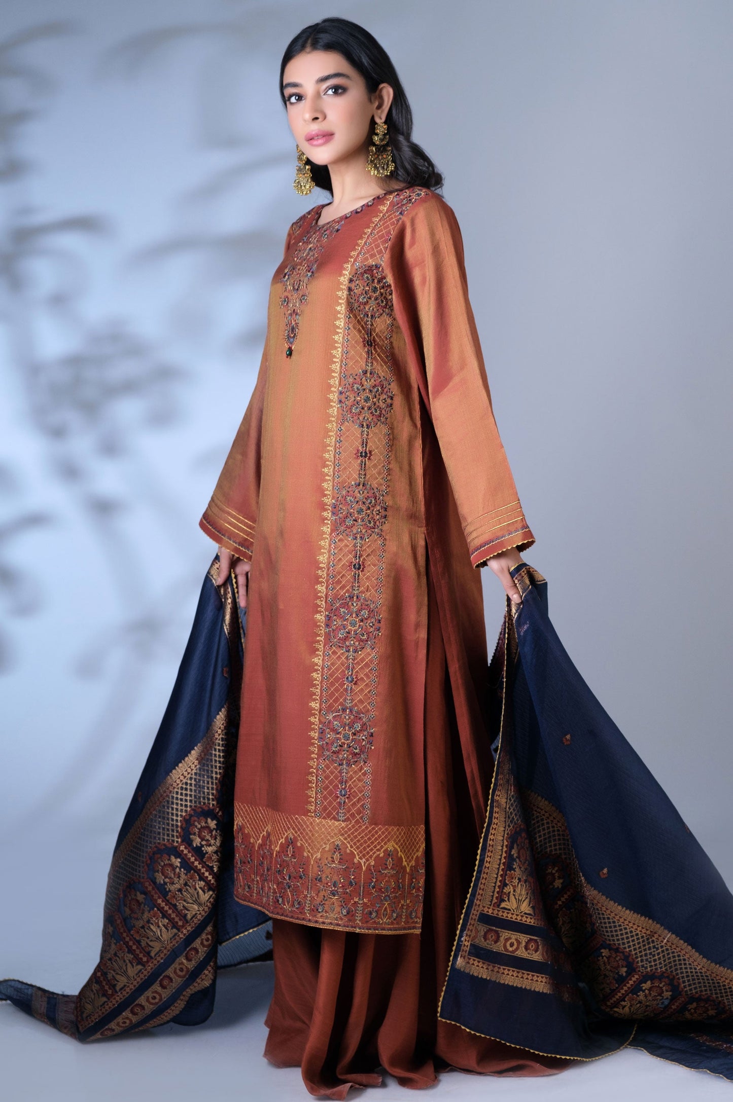 Unstitched 3 Piece Embroidered Mysuri Suit