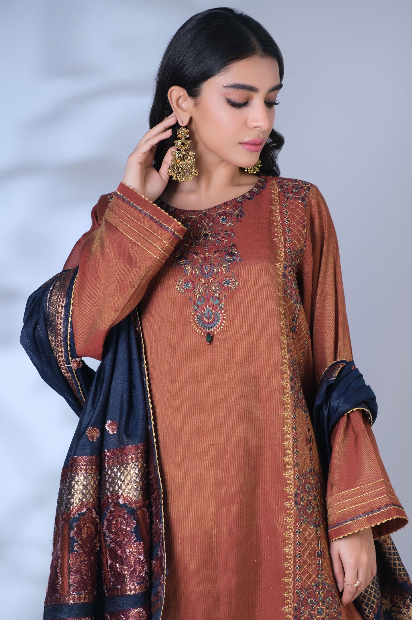 Unstitched 3 Piece Embroidered Mysuri Suit