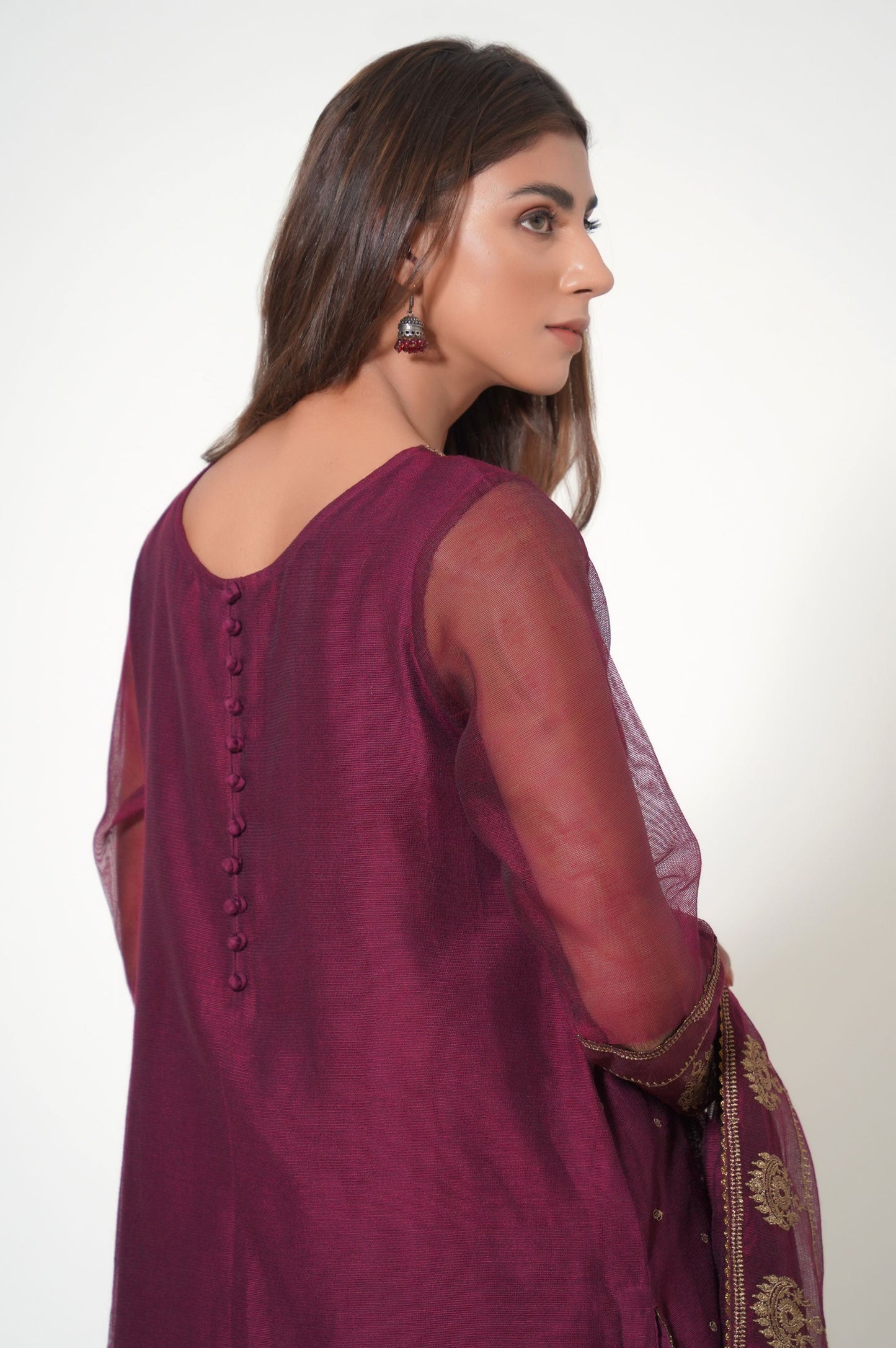 Unstitched 3 Piece Embroidered Khaddi Net Suit