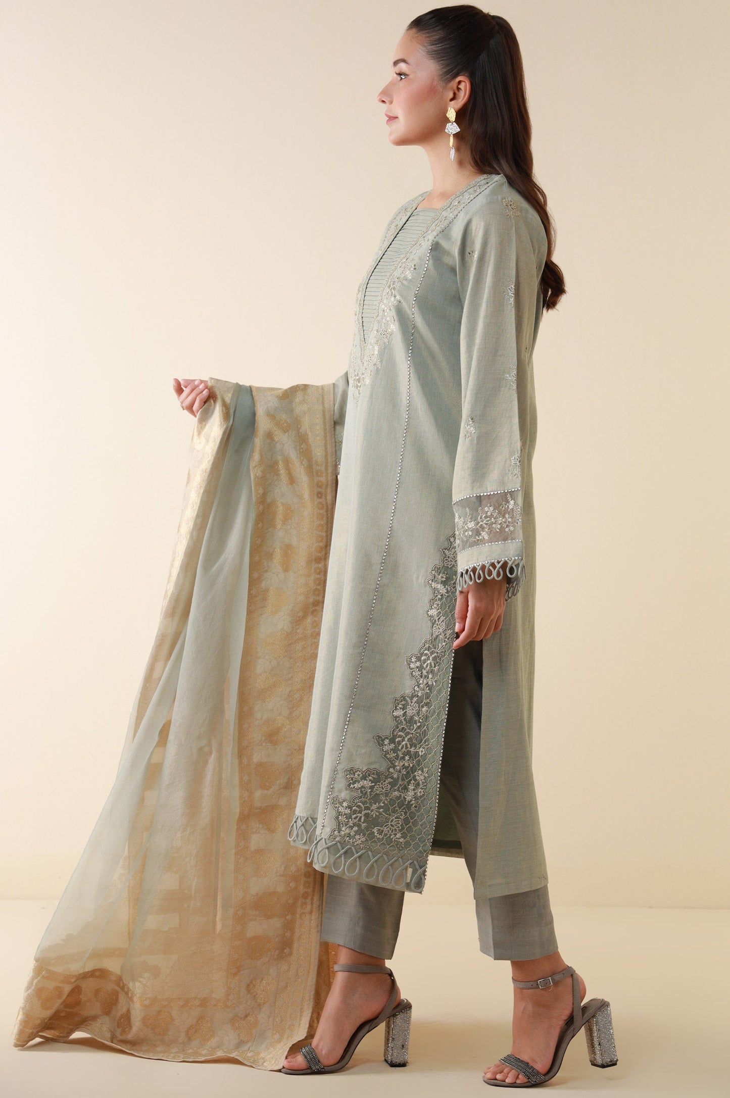 Unstitched 3 Piece Embroidered Mysuri Suit