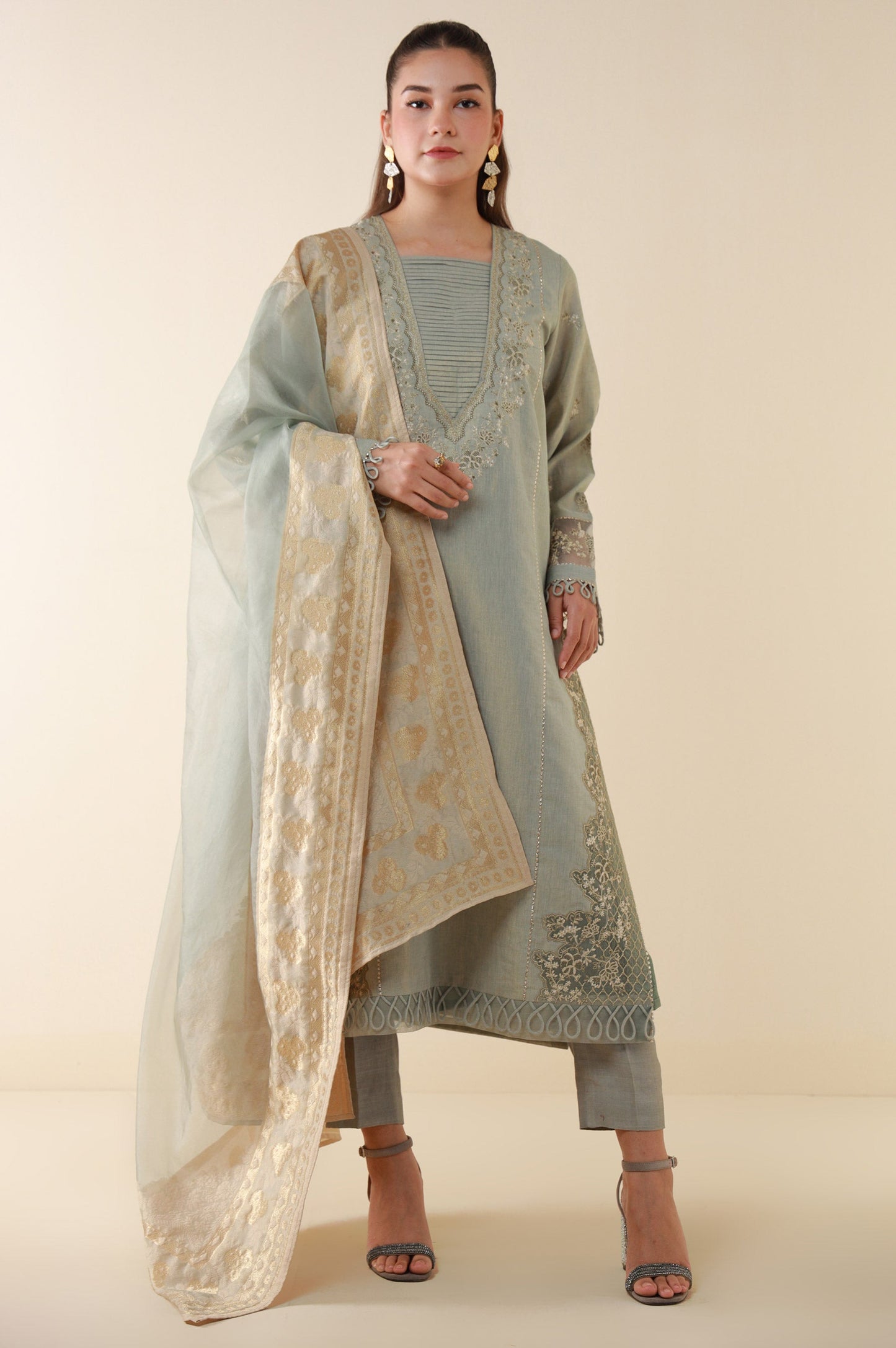 Unstitched 3 Piece Embroidered Mysuri Suit
