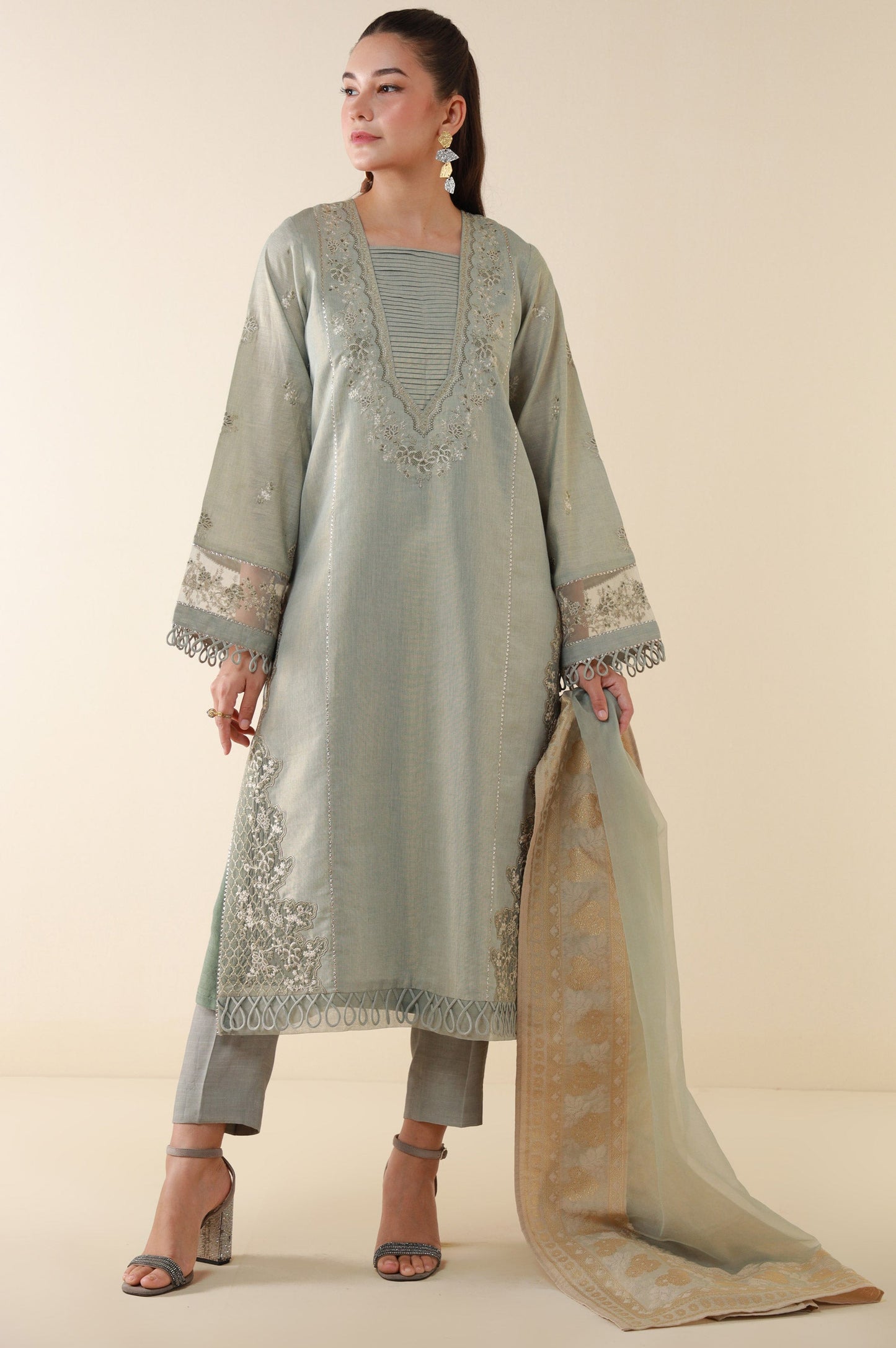 Unstitched 3 Piece Embroidered Mysuri Suit