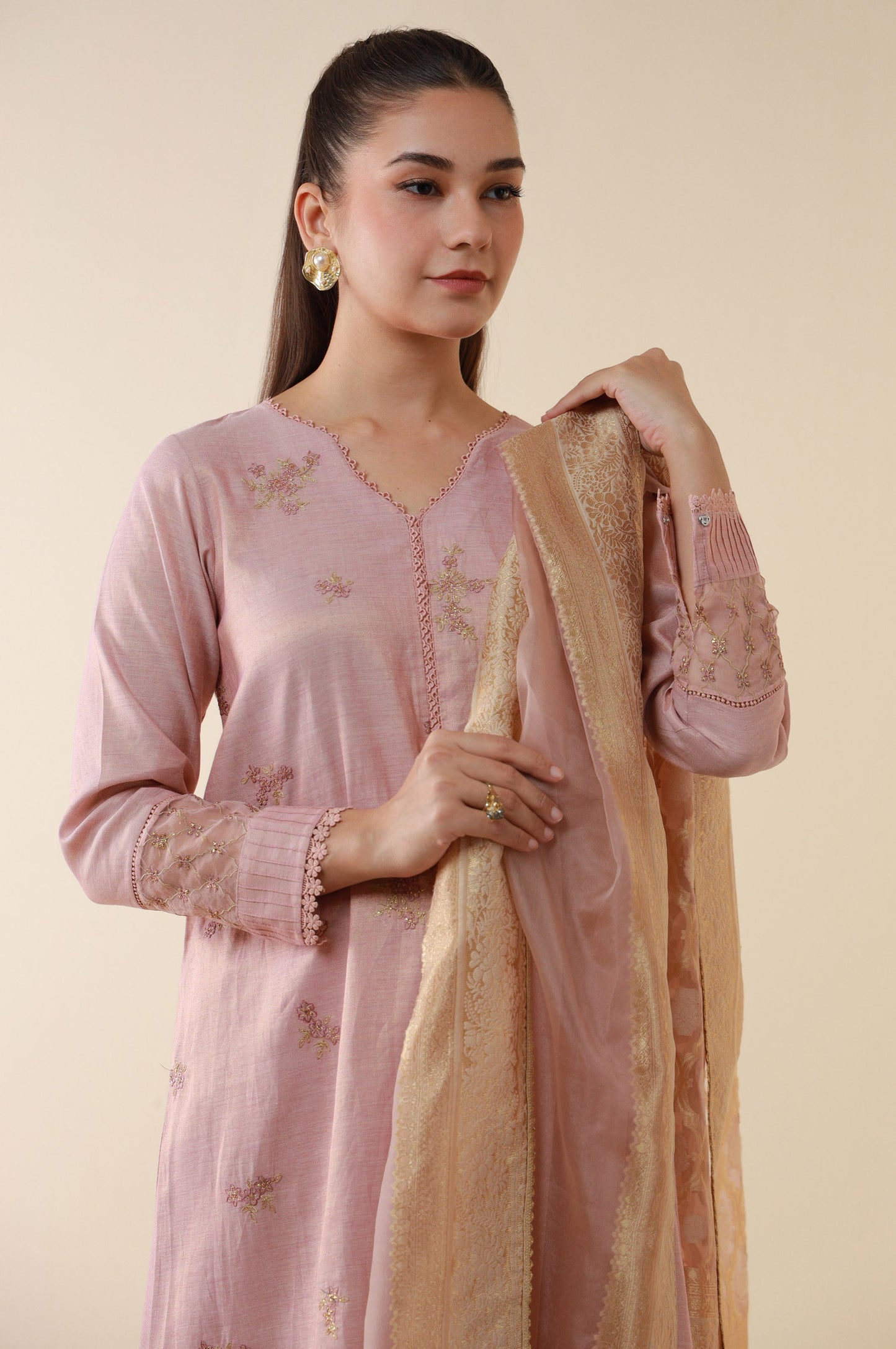 Unstitched 3 Piece Embroidered Cotton Mysuri Suit