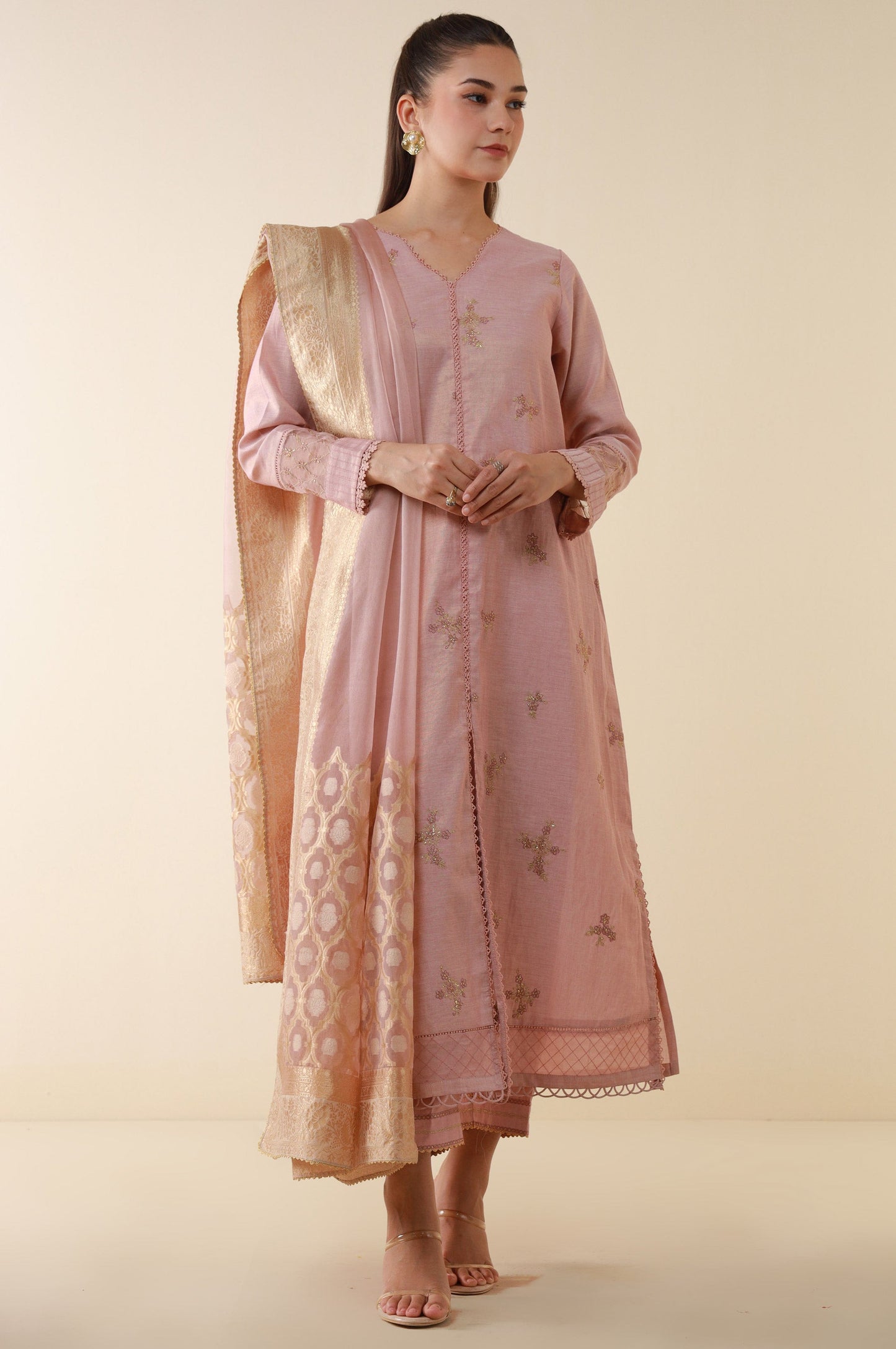 Unstitched 3 Piece Embroidered Cotton Mysuri Suit