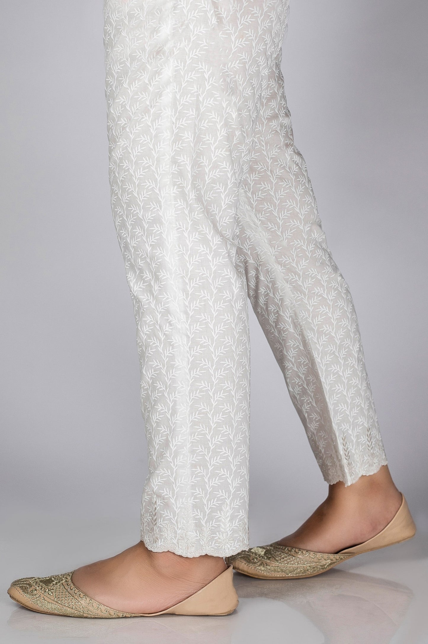 Embroidered Cigarette Pants
