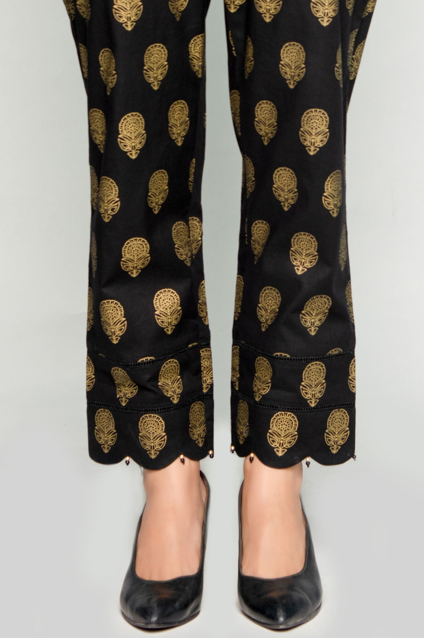 Embroidered Cigarette Pants