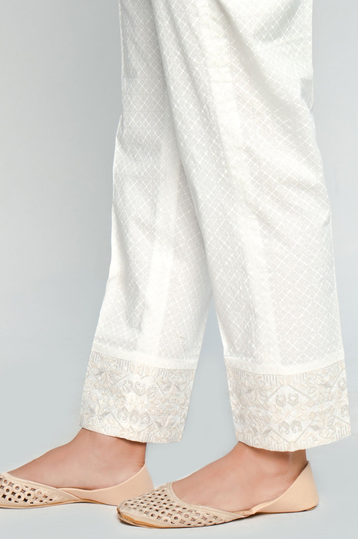 Embroidered Cigarette Pants