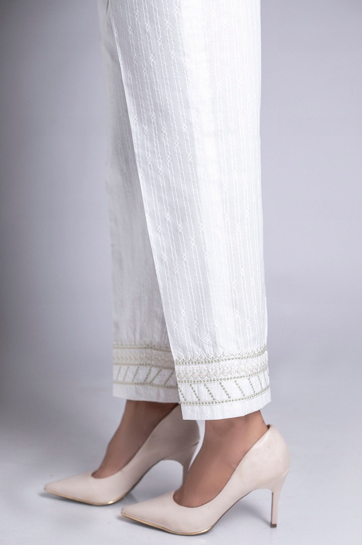 Embroidered Cigarette Pants