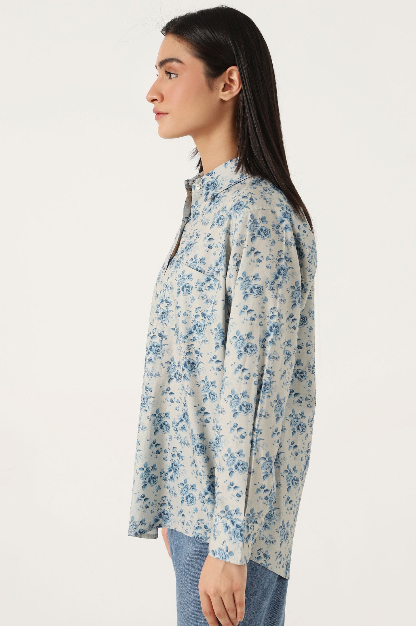 Stitched 1 Piece Tencel Printed Top