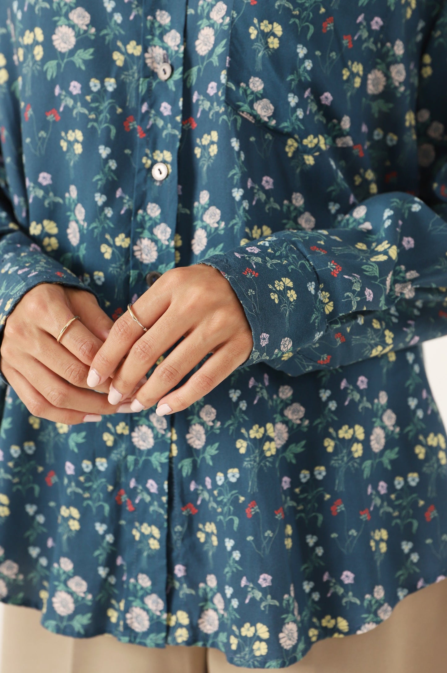 Stitched 1 Piece Tencel Printed Top