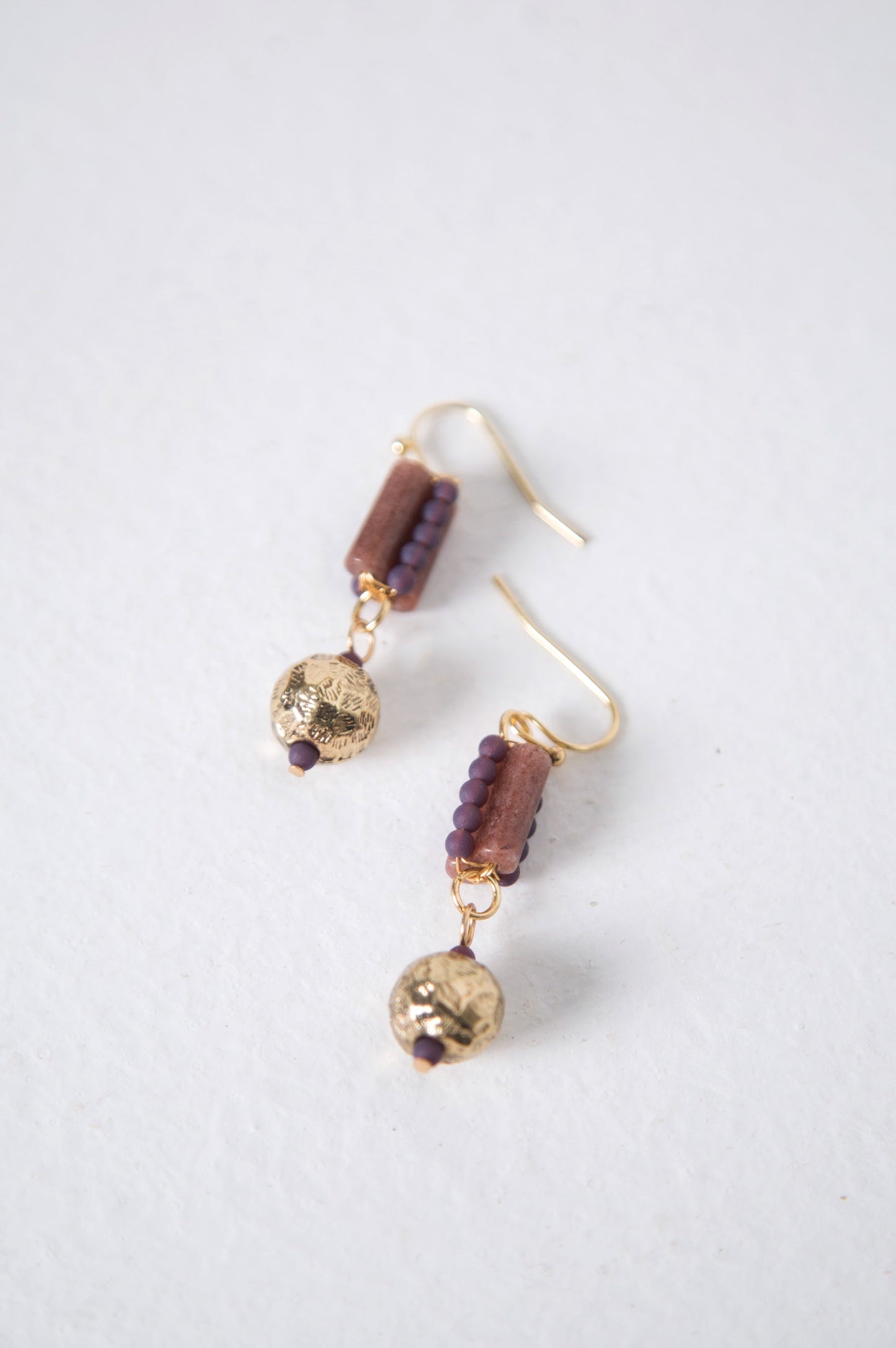 Golden Beaded Earrings
