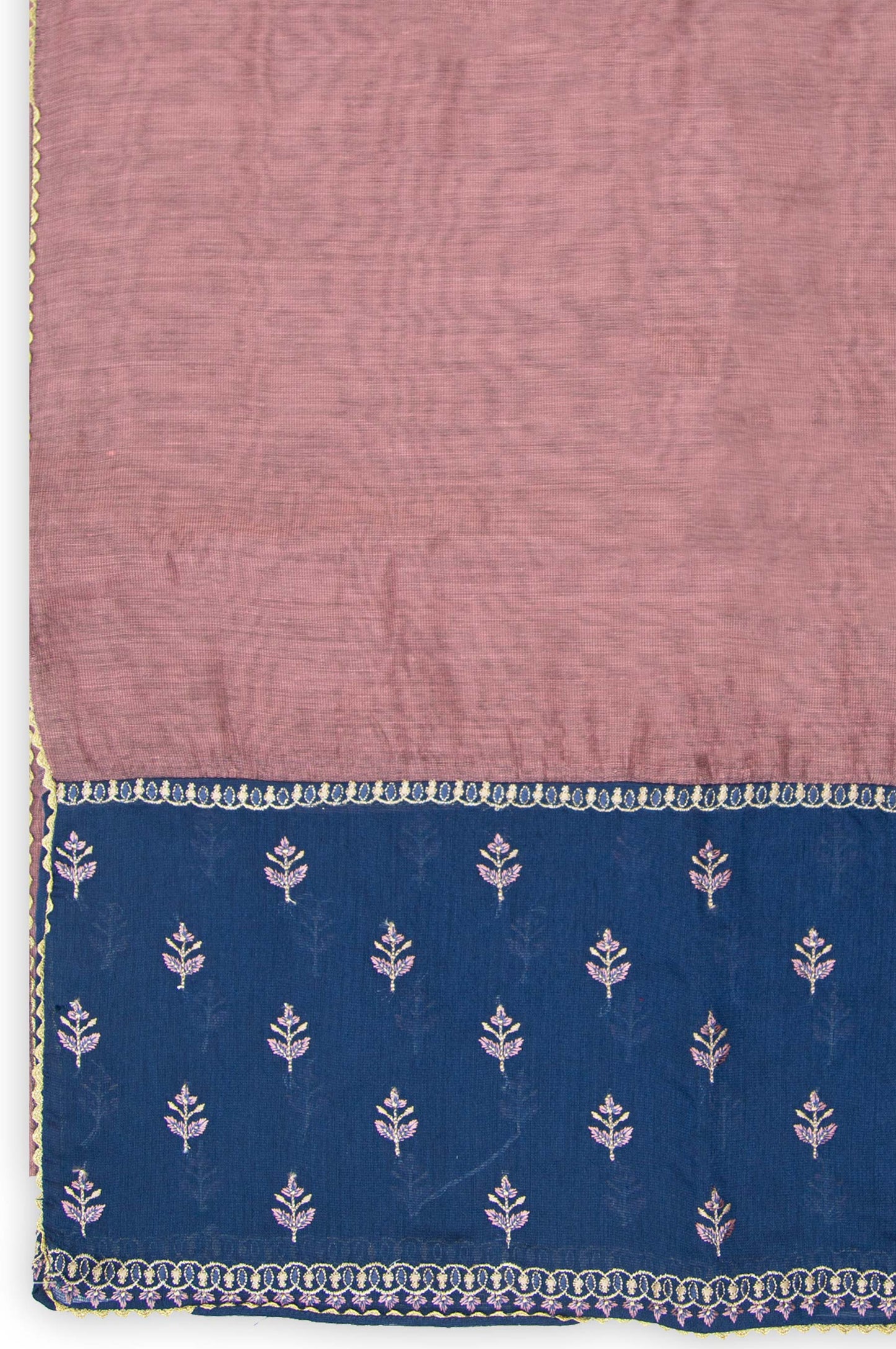 Printed Cotton Net Dupatta - Pink