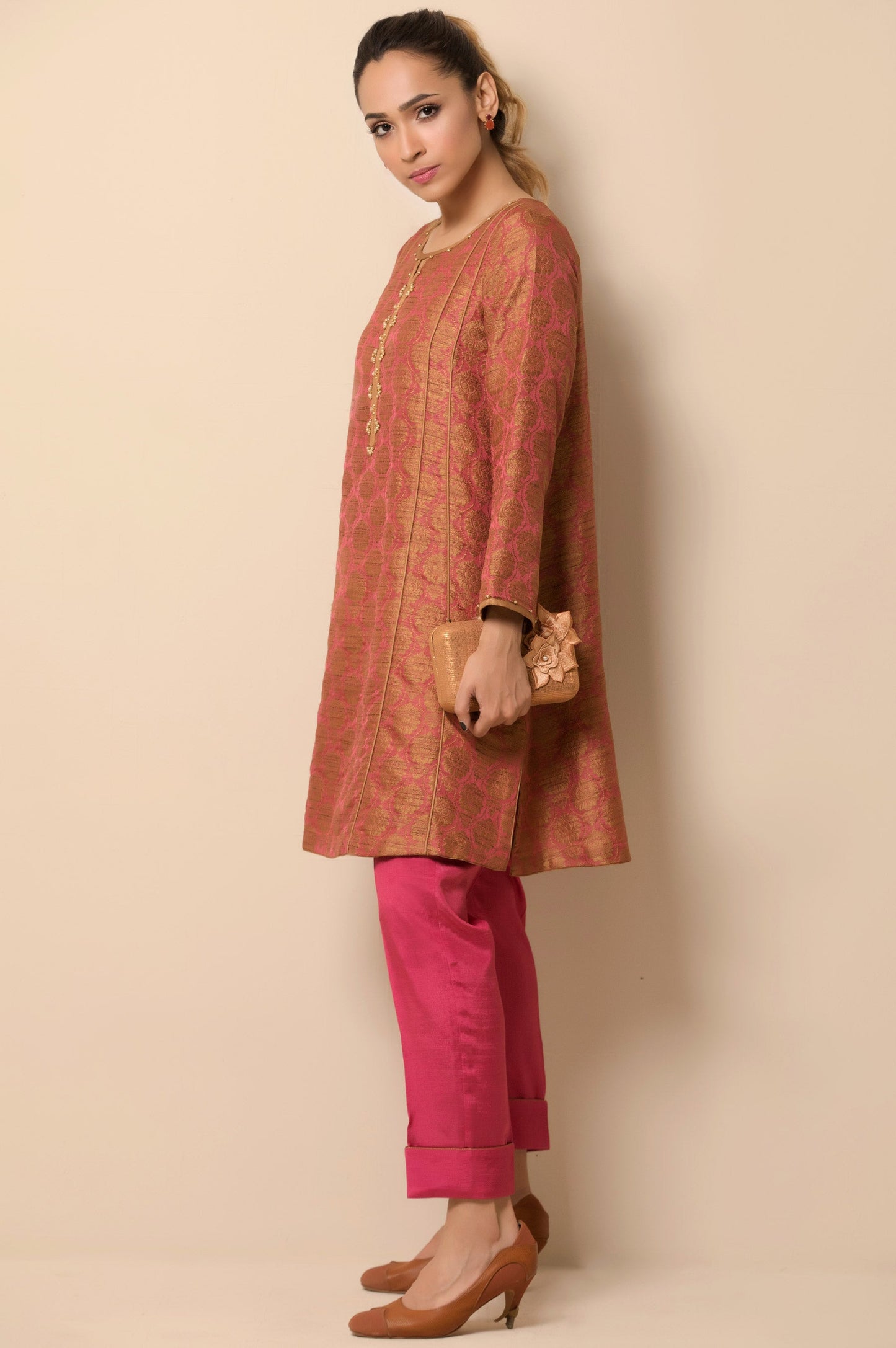 Stitched 2 Piece Embellished Jacquard Suit