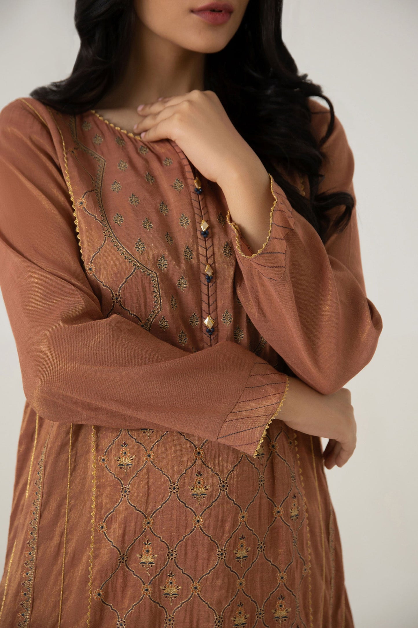 Stitched 1 Piece Staple Maysuri Embroidered Shirt