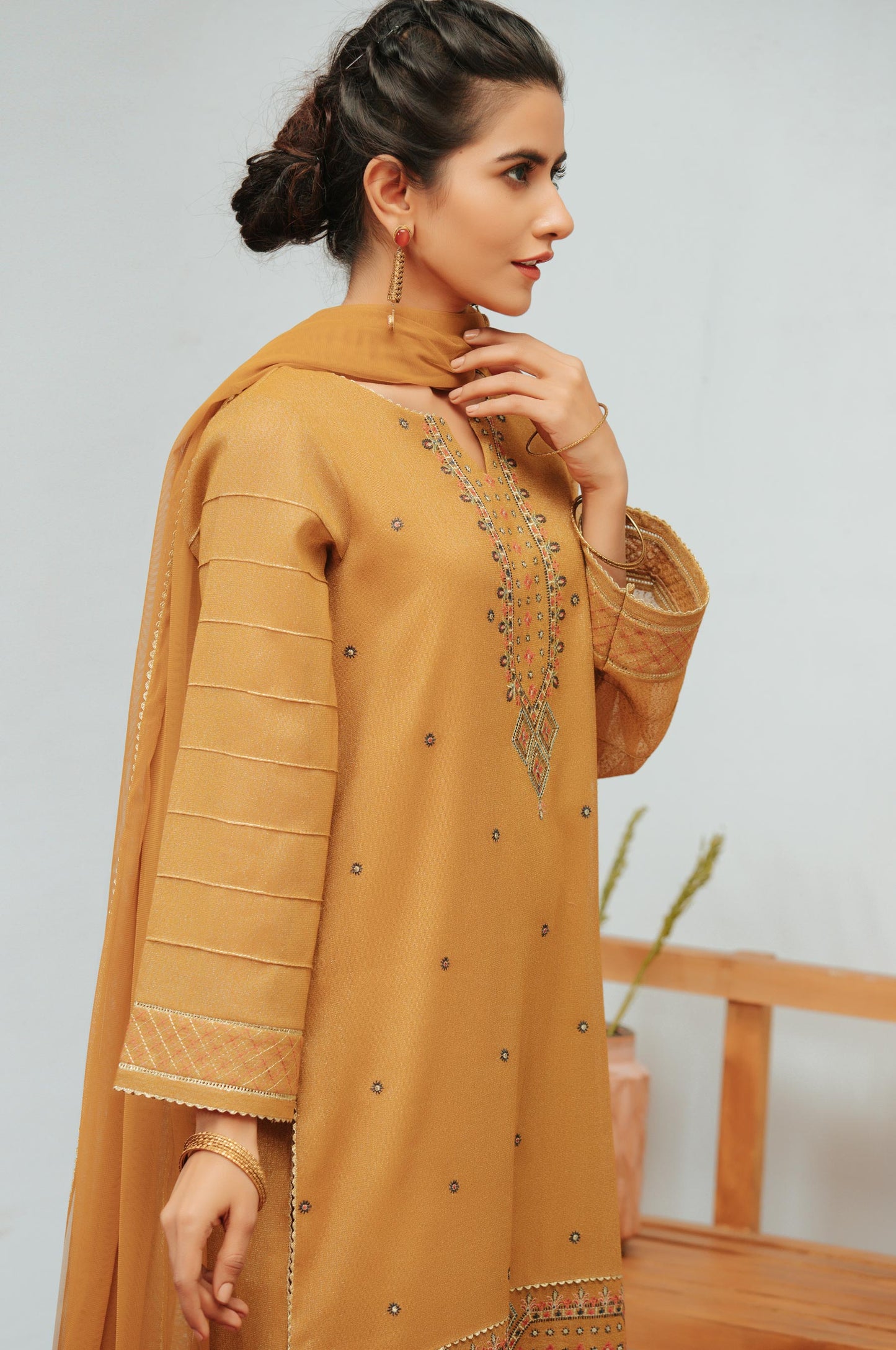 Stitched 2 Piece Karandi Maysori Embroidered Suit