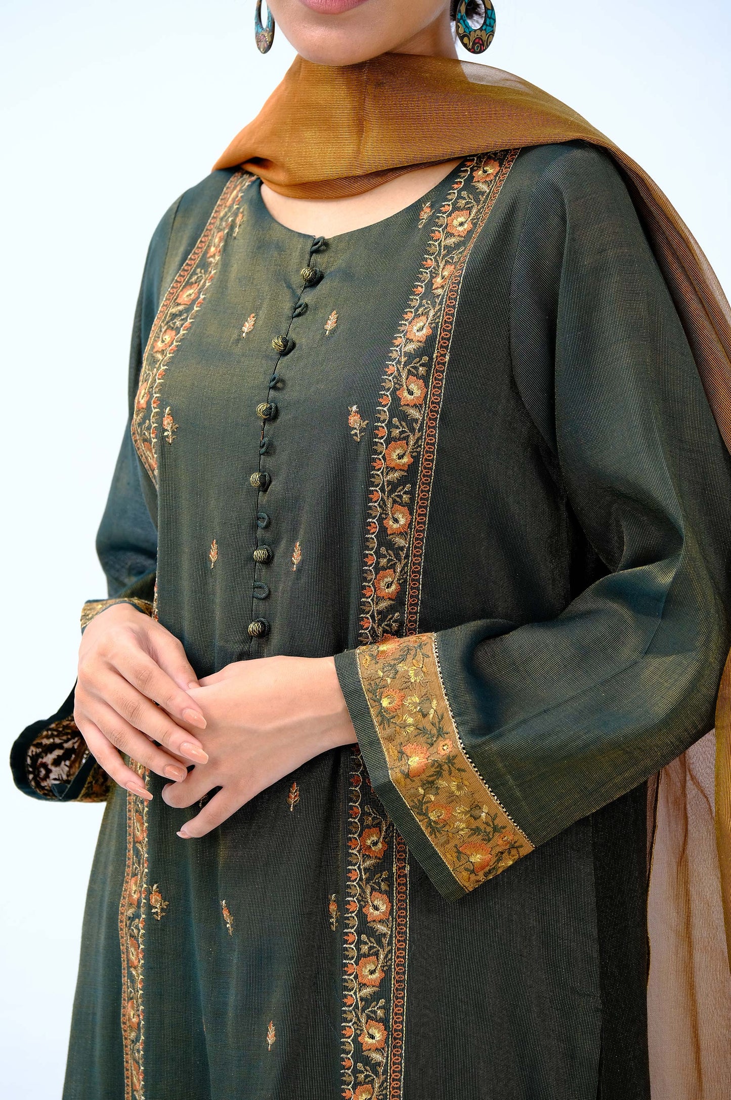 Stitched 3 Piece Mysuri Embroidered Outfit