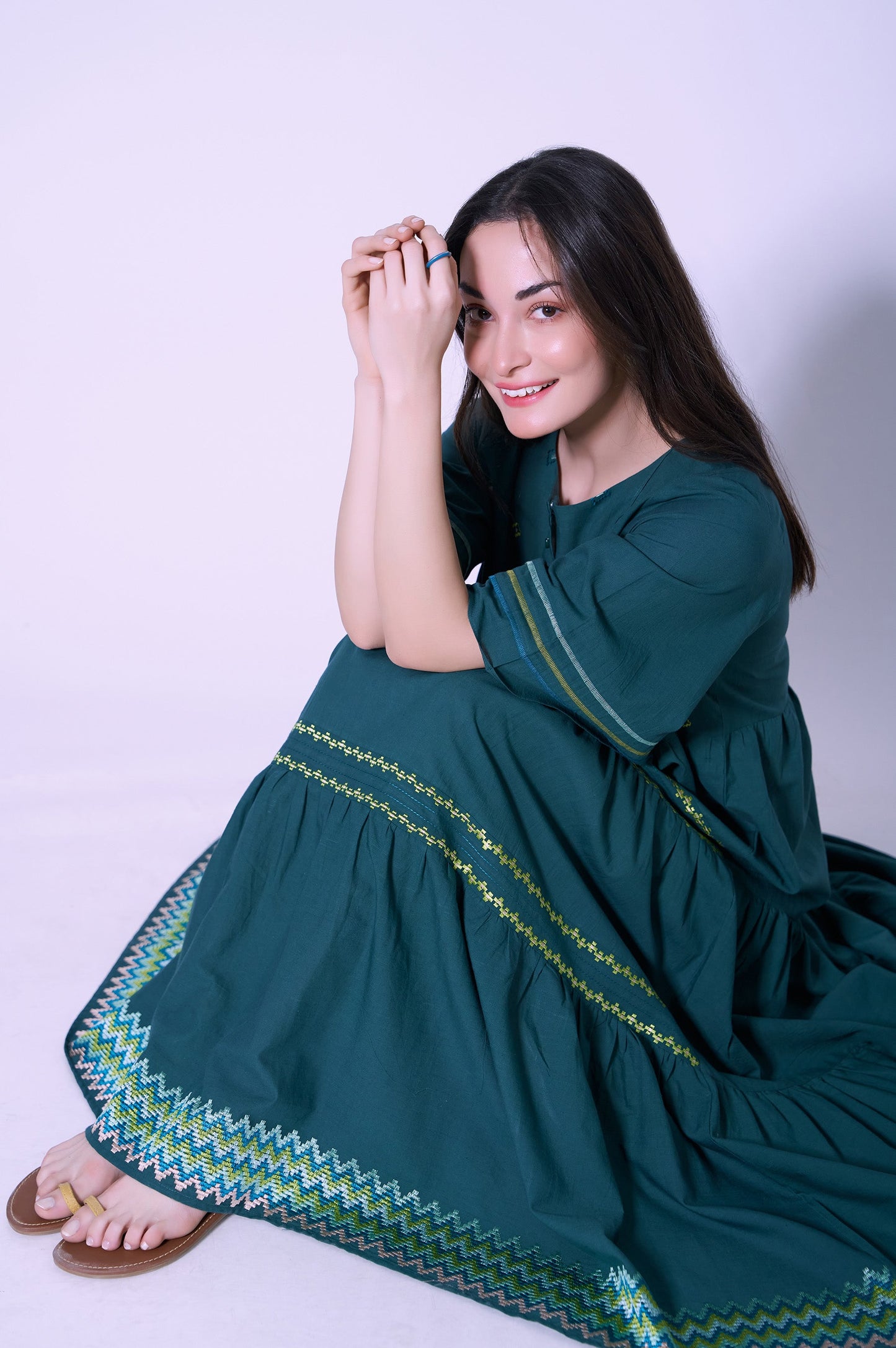 Stitched 1 Piece Cambric Dress