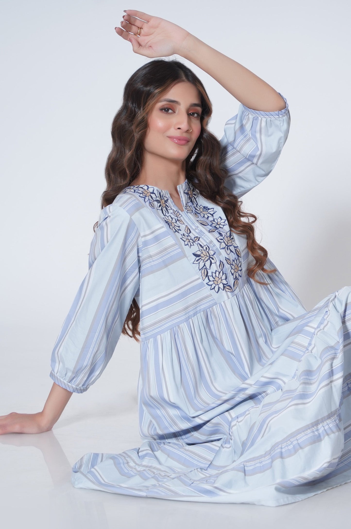 Stitched 1 Piece Yarn Dyed Dress