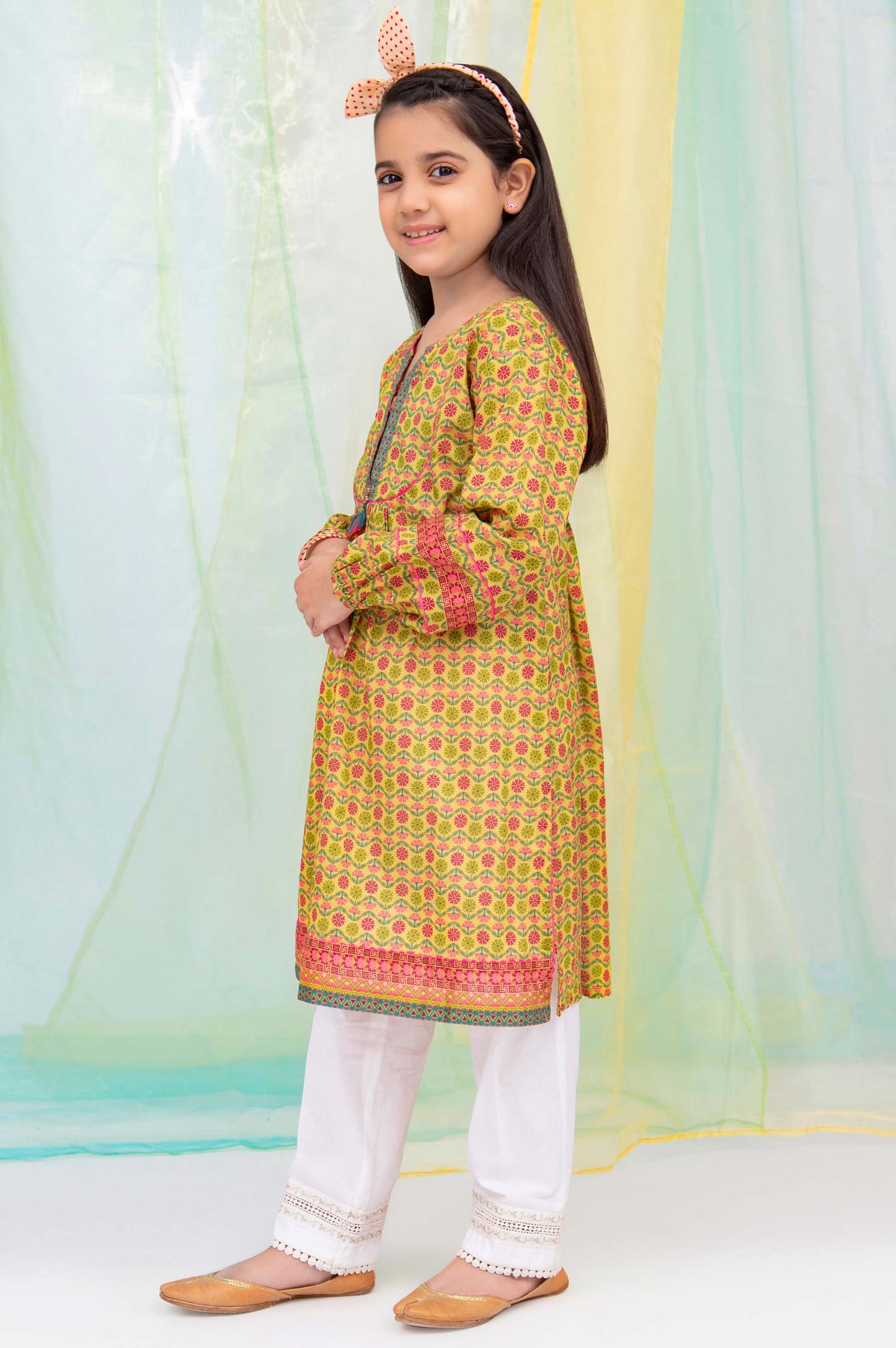 Stitched 1 Piece Embellished Shirt - Cambric