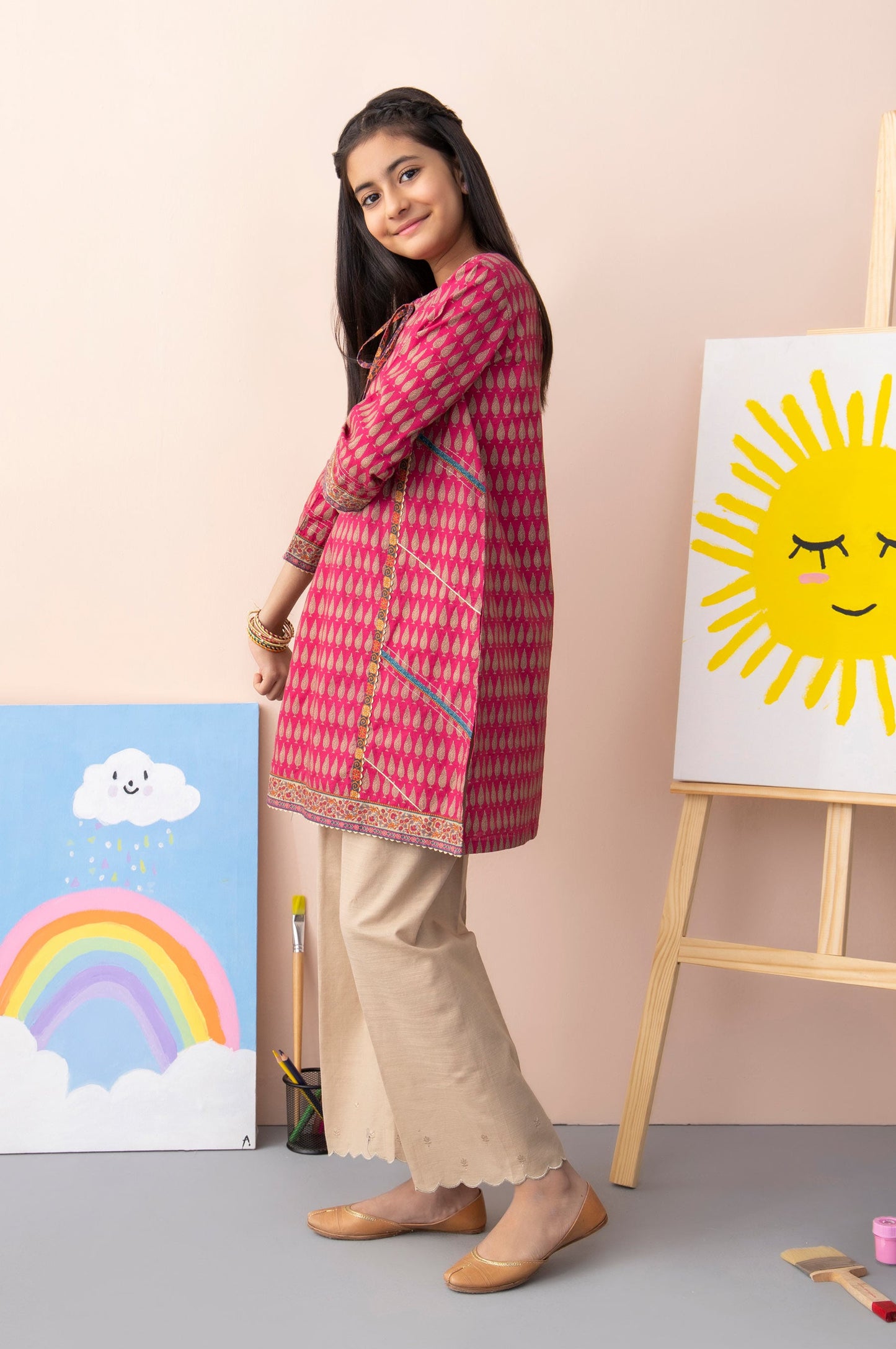 Stitched 1 Piece Printed Khaddar Junior Shirt