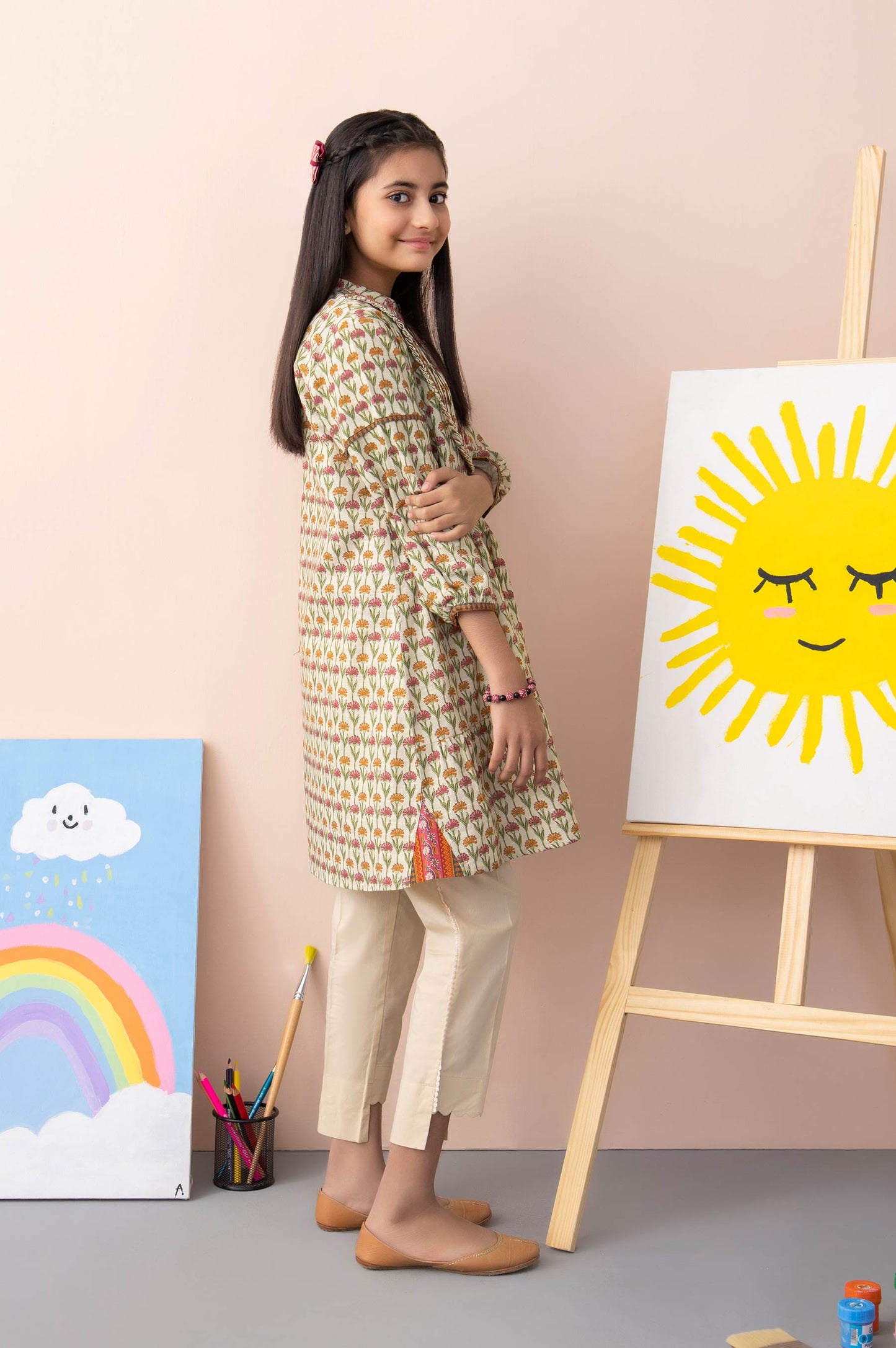 Stitched 1 Piece Printed Khaddar Junior Shirt