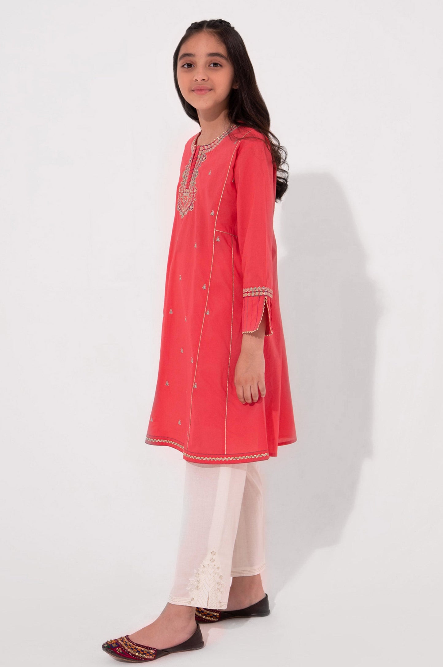 Stitched 1 Piece Embroidered Cambric Shirt